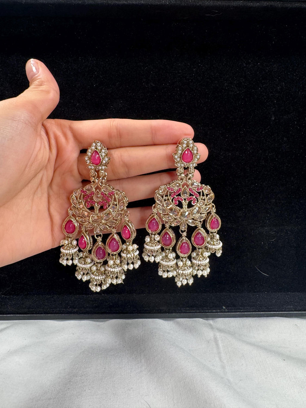 Bollywood Style Jhumka Earrings, Indian Gold Plated Hoop Earrings, Statement Ethnic Jewelry, Festive Earrings, Women's Accessories