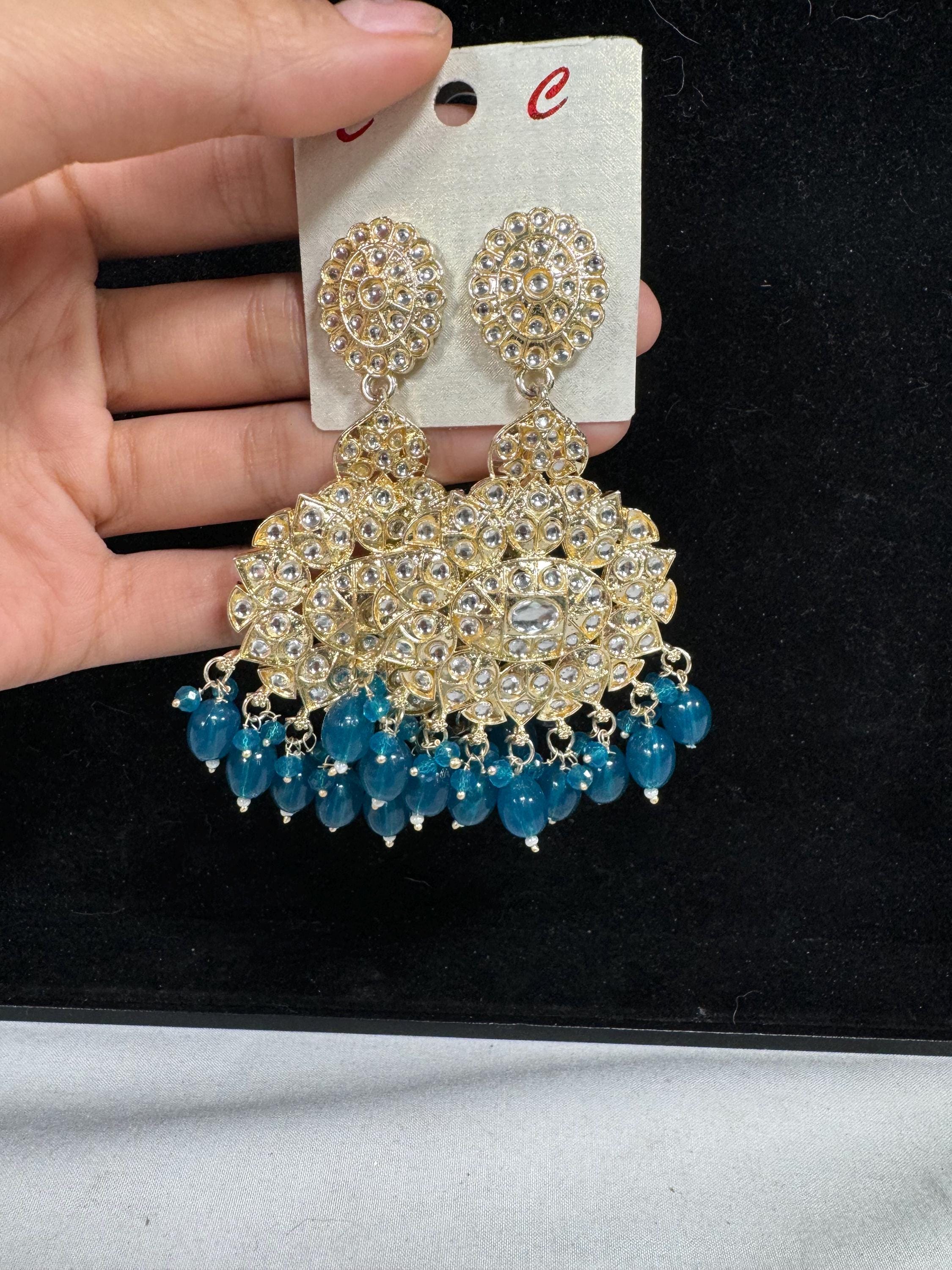 Bollywood Style Jhumka Earrings, Indian Gold Plated Hoop Earrings, Statement Ethnic Jewelry, Festive Earrings, Women's Accessories