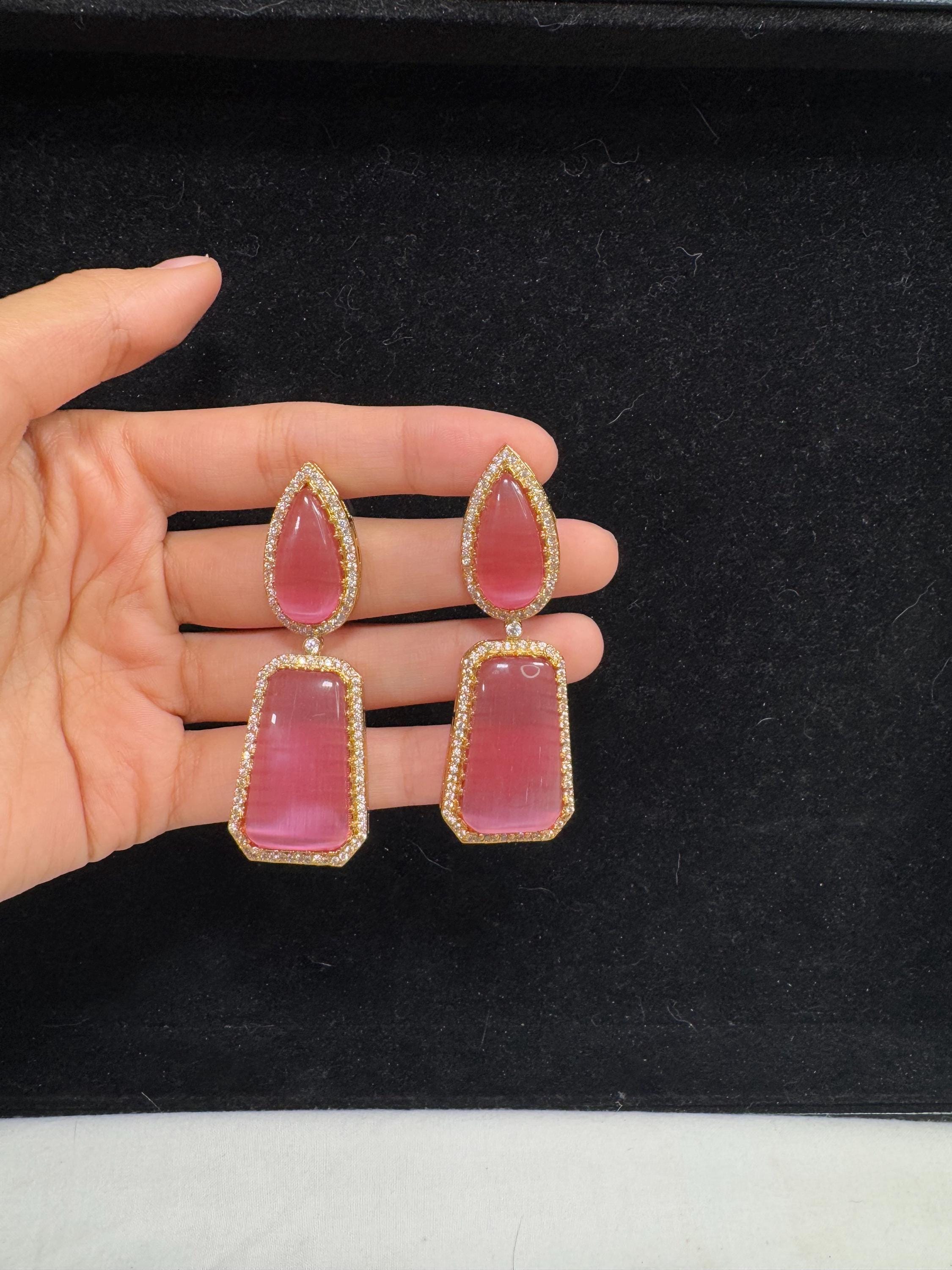 Bollywood Style Jhumka Earrings, Indian Gold Plated Hoop Earrings, Statement Ethnic Jewelry, Festive Earrings, Women's Accessories