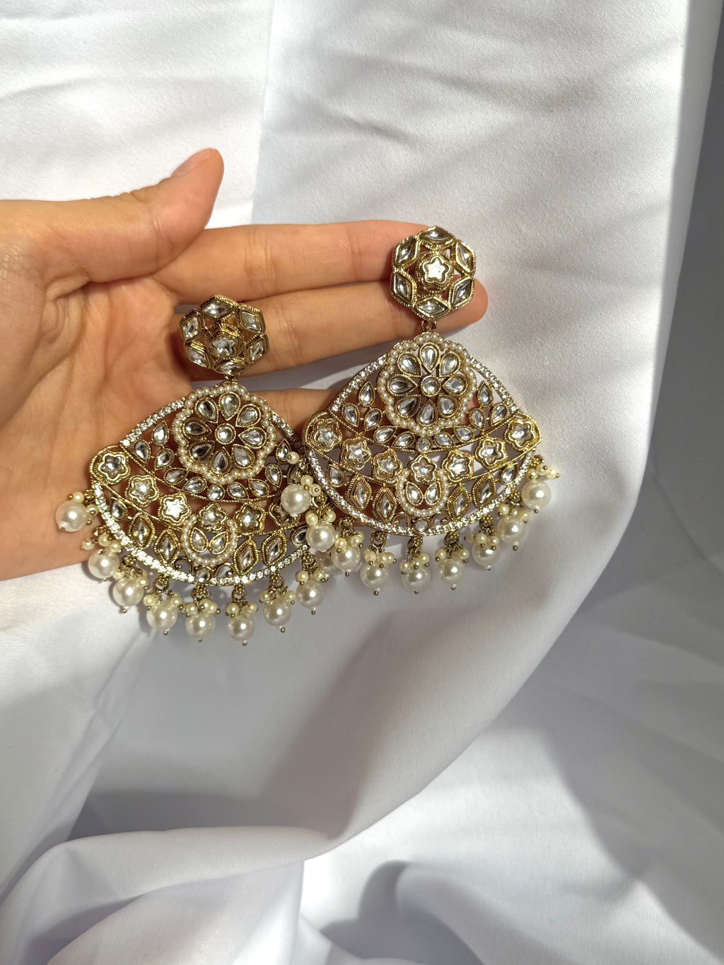 Devika Earrings-White