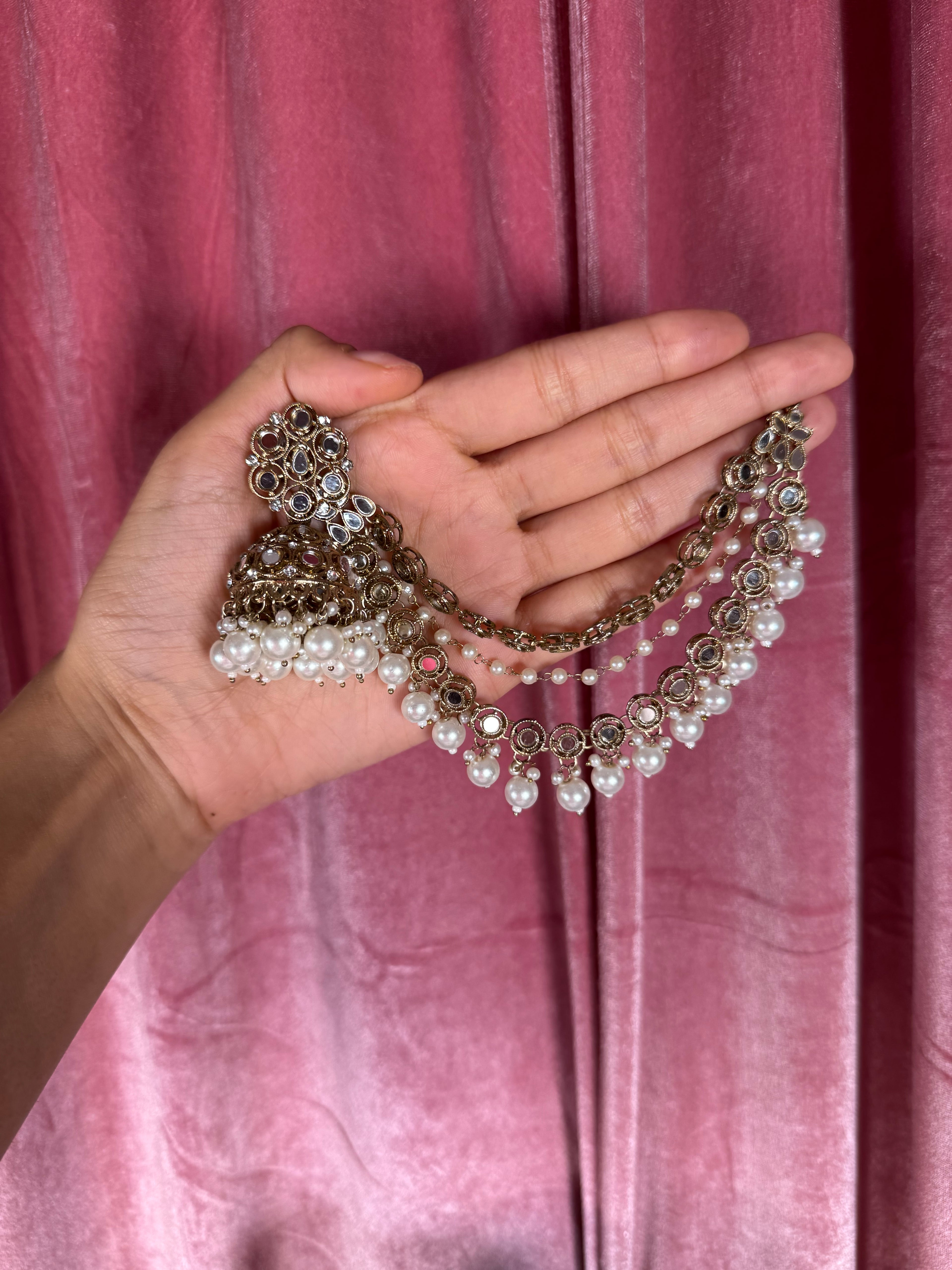Mirror worked Jhumka
