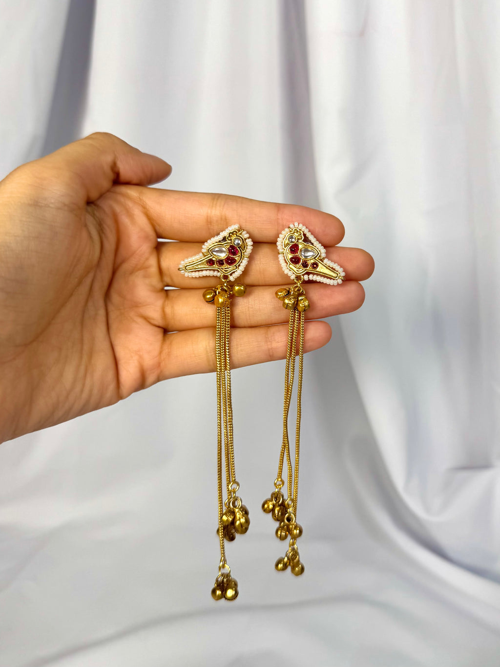 Areena Kashmiri Earrings-Red
