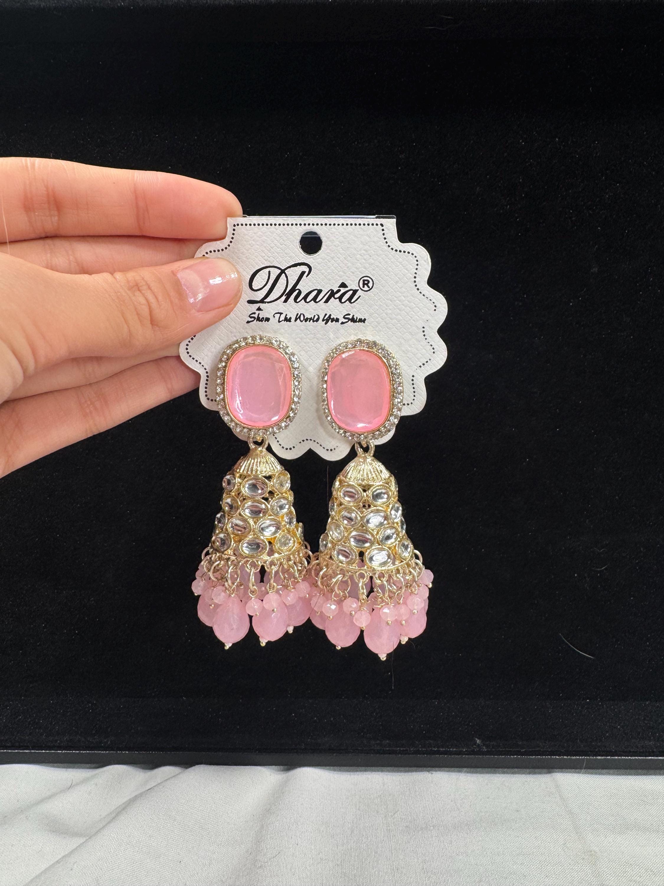 Bollywood Style Jhumka Earrings, Indian Gold Plated Hoop Earrings, Statement Ethnic Jewelry, Festive Earrings, Women's Accessories