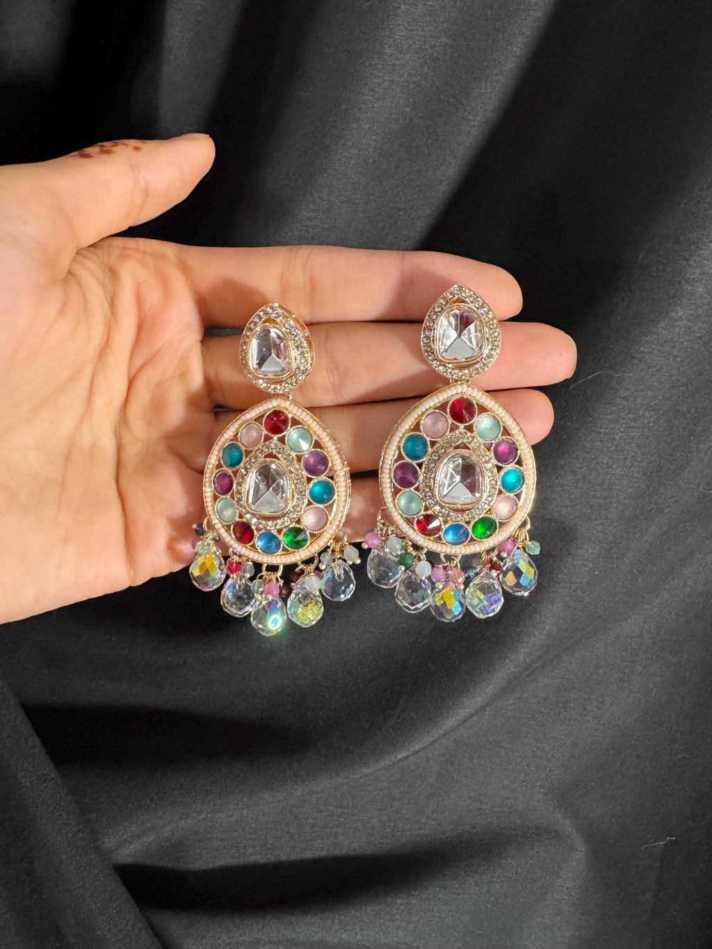 Bollywood Style Jhumka Earrings, Indian Gold Plated Hoop Earrings, Statement Ethnic Jewelry, Festive Earrings, Women's Accessories