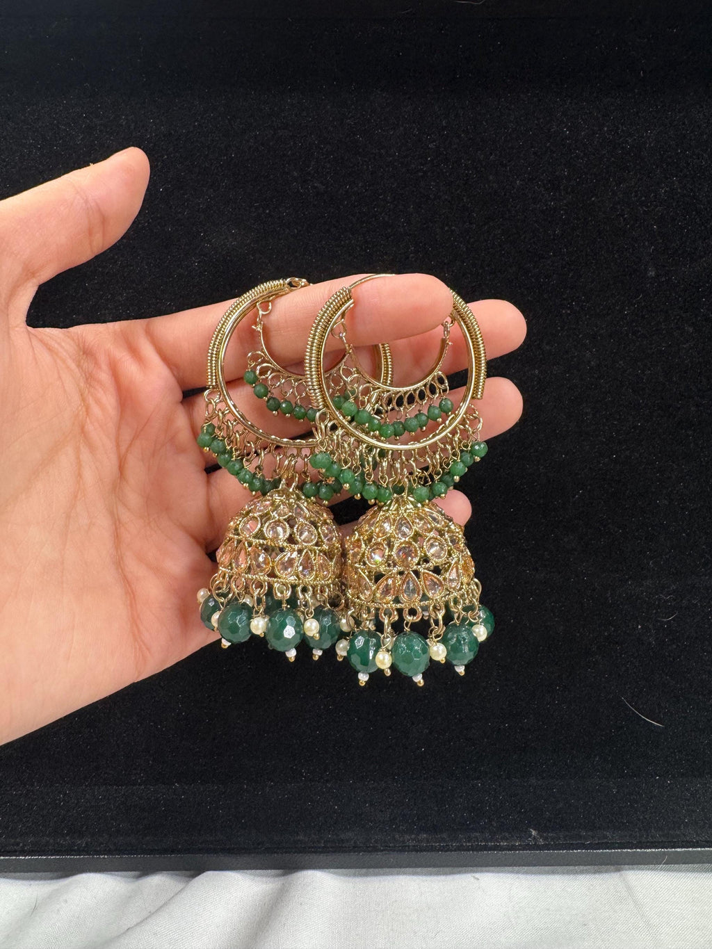 Bollywood Style Jhumka Earrings, Indian Gold Plated Hoop Earrings, Statement Ethnic Jewelry, Festive Earrings, Women's Accessories