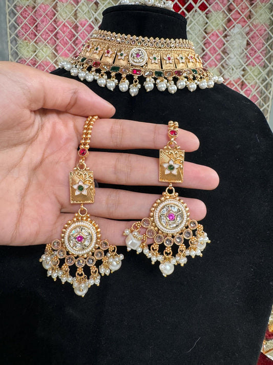 Indian jewlery set/Necklace Set/  Choker/ Bollywood Jewelry/ Indian jewelry/ Pakistani necklace/ punjabi necklace/bridal/