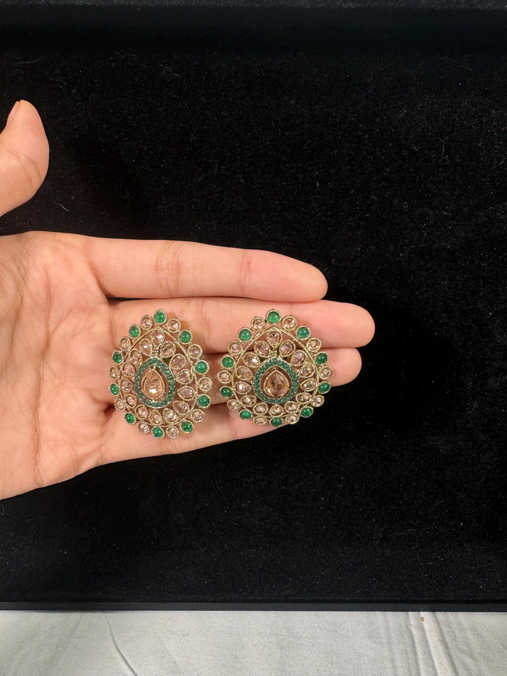 Bollywood Style Jhumka Earrings, Indian Gold Plated Hoop Earrings, Statement Ethnic Jewelry, Festive Earrings, Women's Accessories