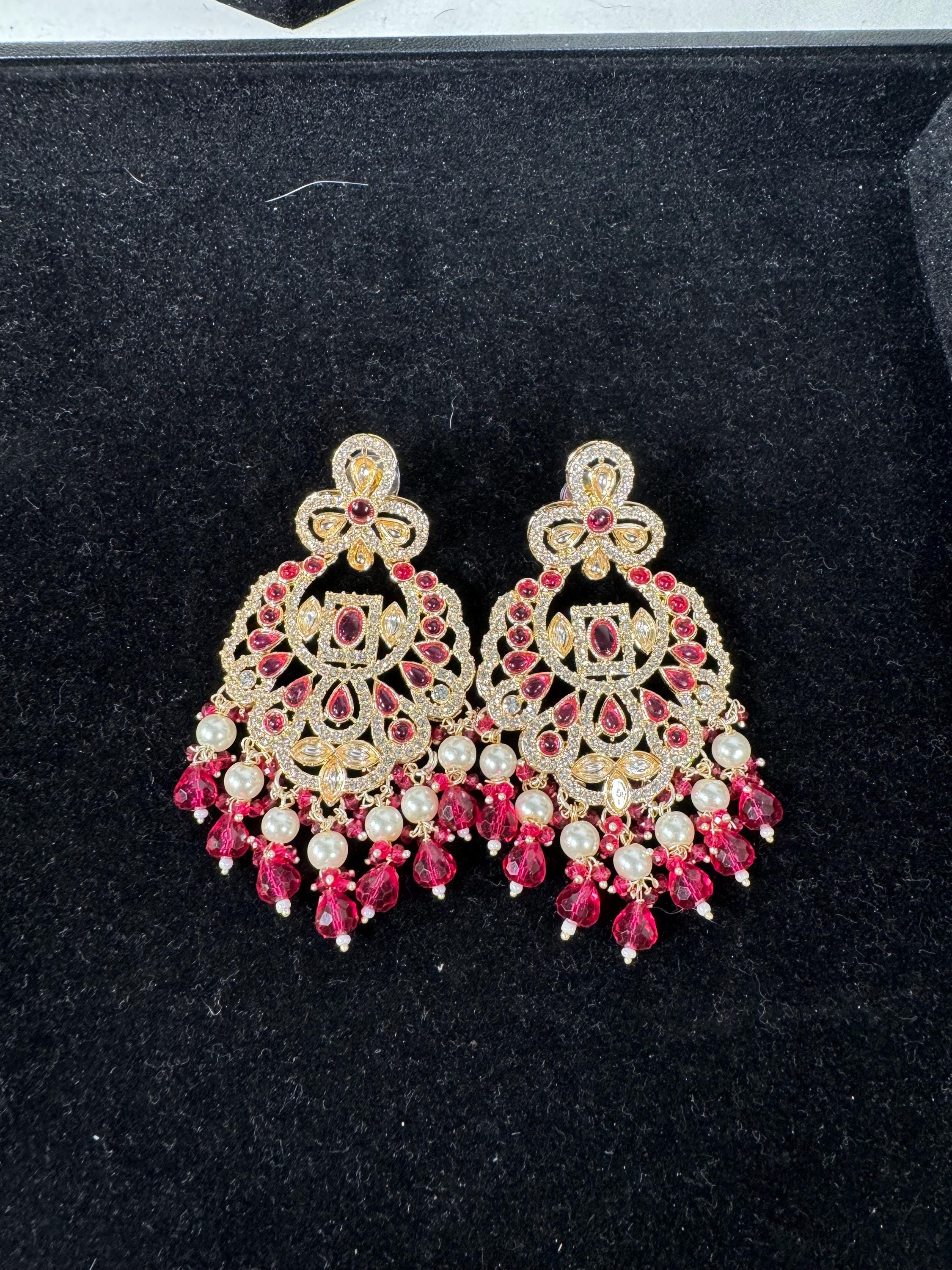 Bollywood Style Jhumka Earrings, Indian Gold Plated Hoop Earrings, Statement Ethnic Jewelry, Festive Earrings, Women's Accessories