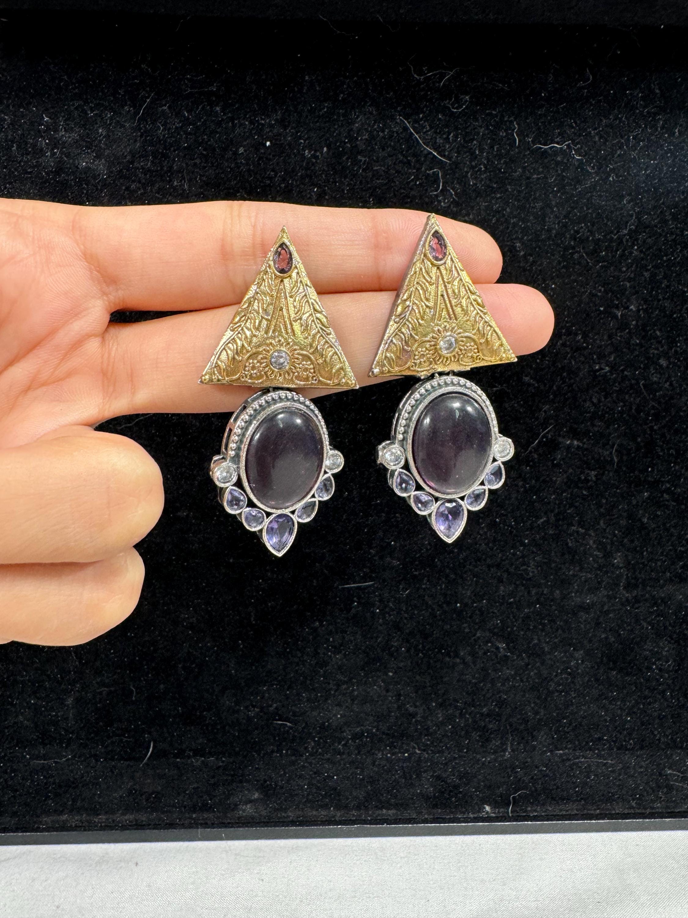 Bollywood Style Jhumka Earrings, Indian Gold Plated Hoop Earrings, Statement Ethnic Jewelry, Festive Earrings, Women's Accessories