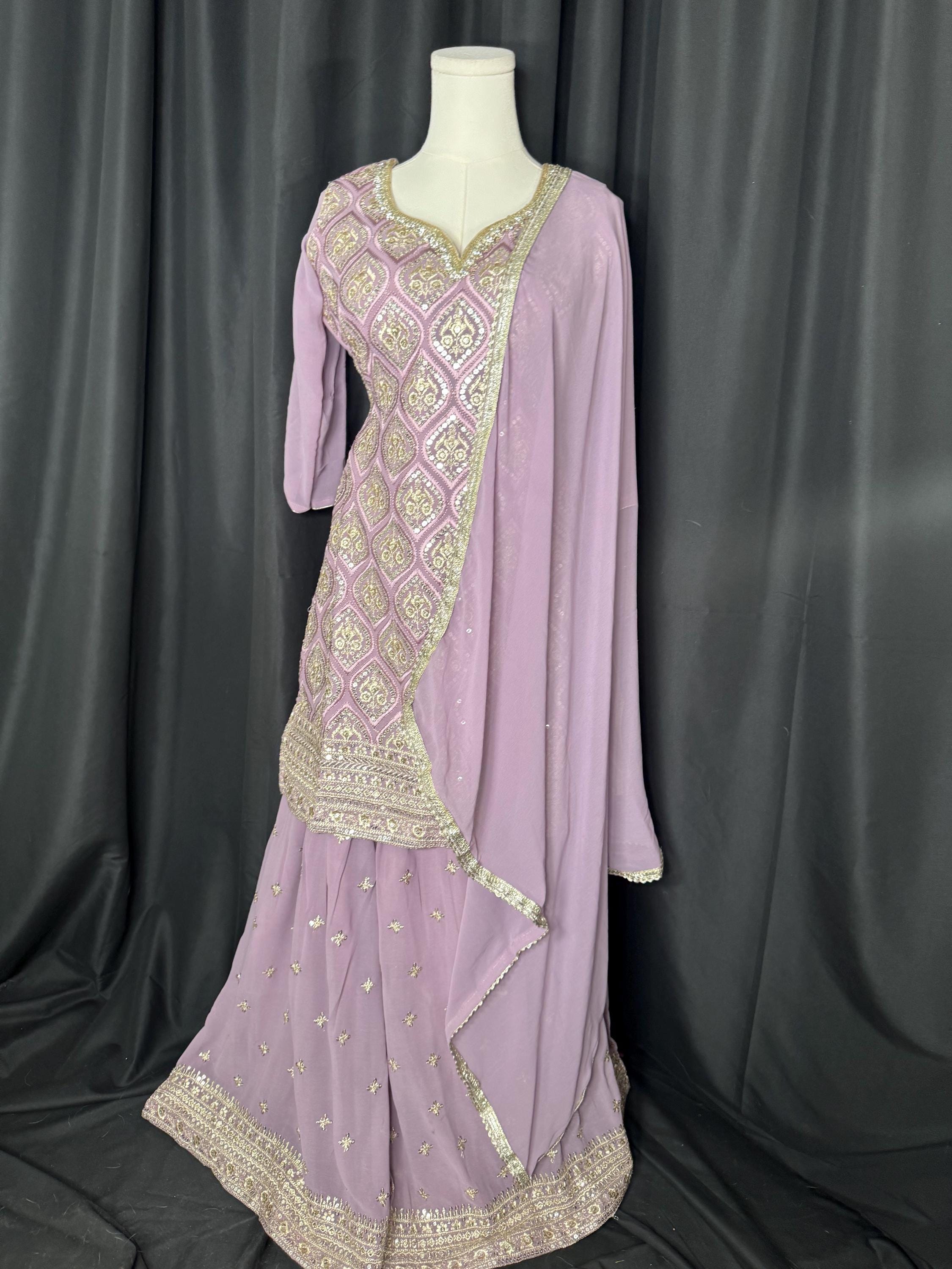 Pakistani suit, Punjabi Sharrara For Women Indian Designer Wedding Wear, Salwar suit, Chaniya Choli bollywood Style Indian outfits