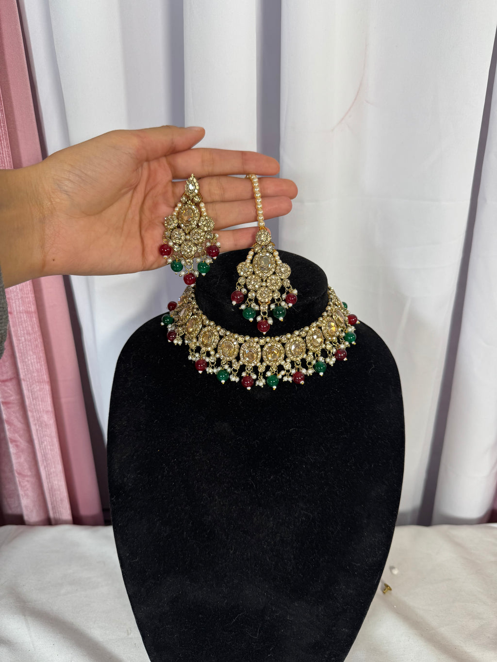 Red & green bronze gold set
