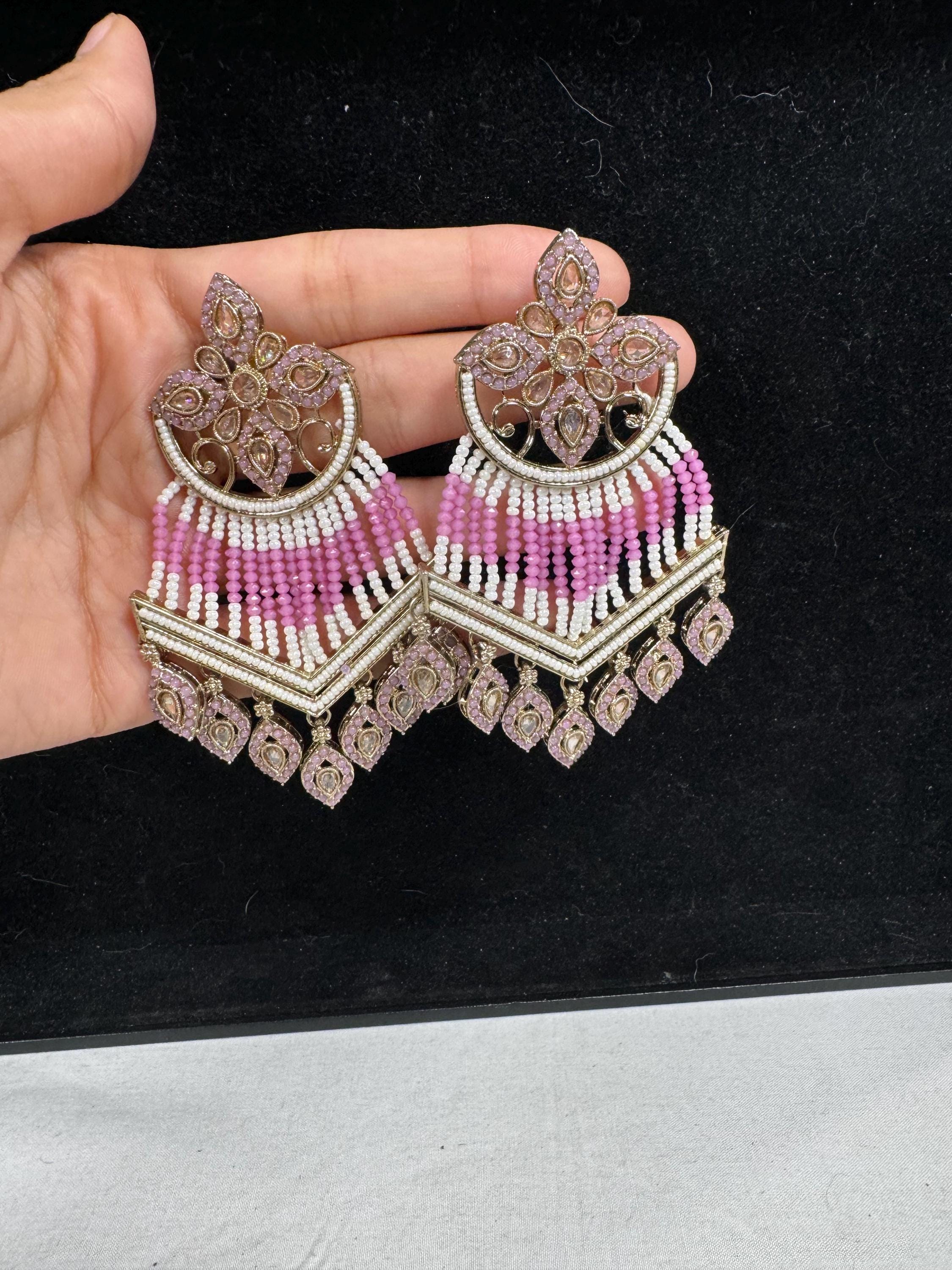 Bollywood Style Jhumka Earrings, Indian Gold Plated Hoop Earrings, Statement Ethnic Jewelry, Festive Earrings, Women's Accessories