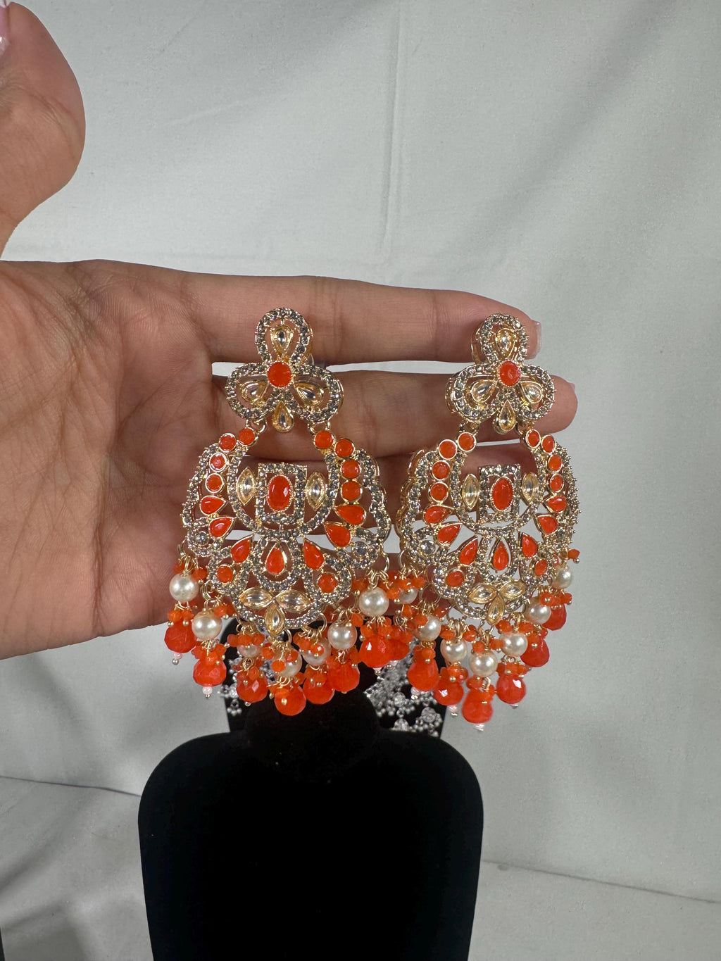 Bollywood Style Jhumka Earrings, Indian Gold Plated Hoop Earrings, Statement Ethnic Jewelry, Festive Earrings, Women's Accessories