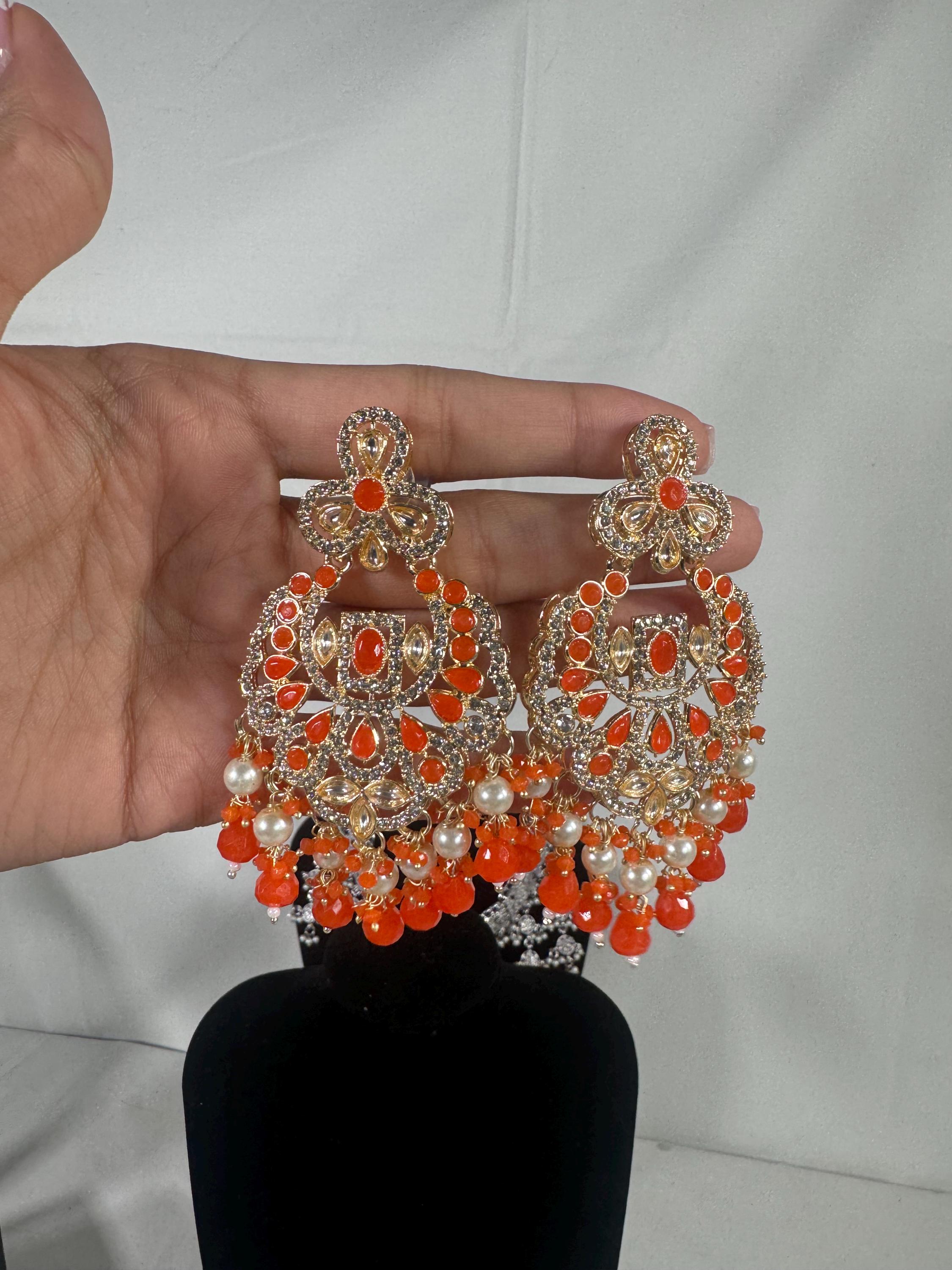 Bollywood Style Jhumka Earrings, Indian Gold Plated Hoop Earrings, Statement Ethnic Jewelry, Festive Earrings, Women's Accessories