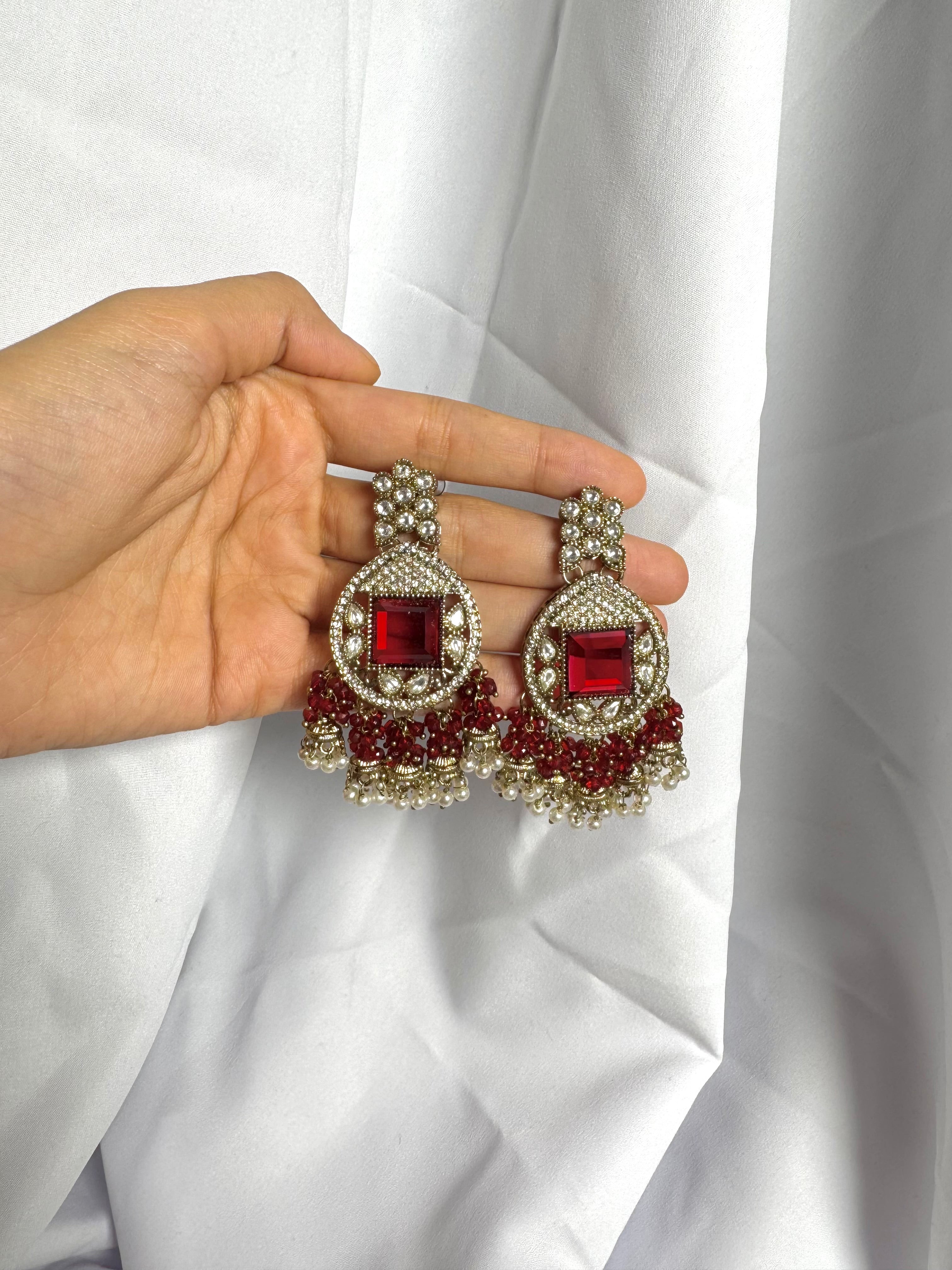 Hiba Earrings-Red