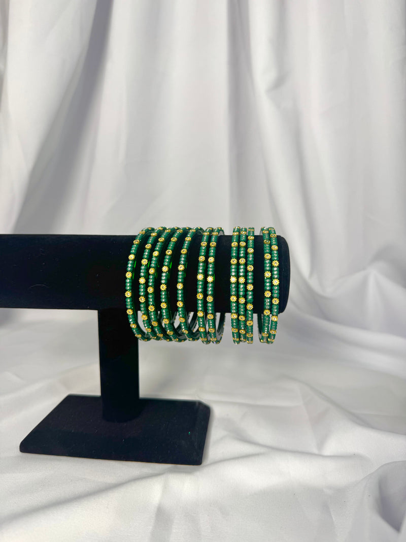 Dhriti Glass Bangles-Green