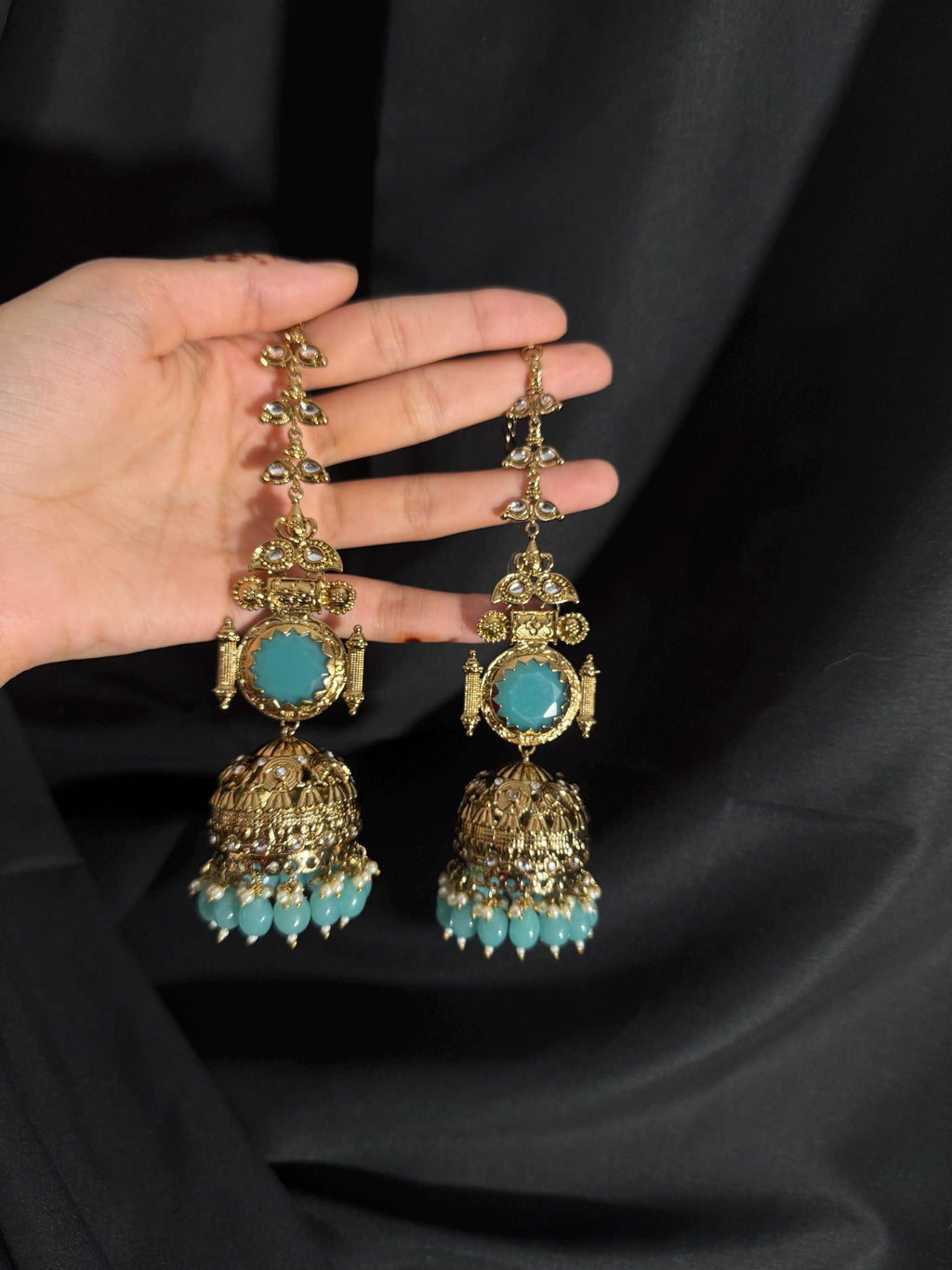 Bollywood Style Jhumka Earrings, Indian Gold Plated Hoop Earrings, Statement Ethnic Jewelry, Festive Earrings, Women's Accessories