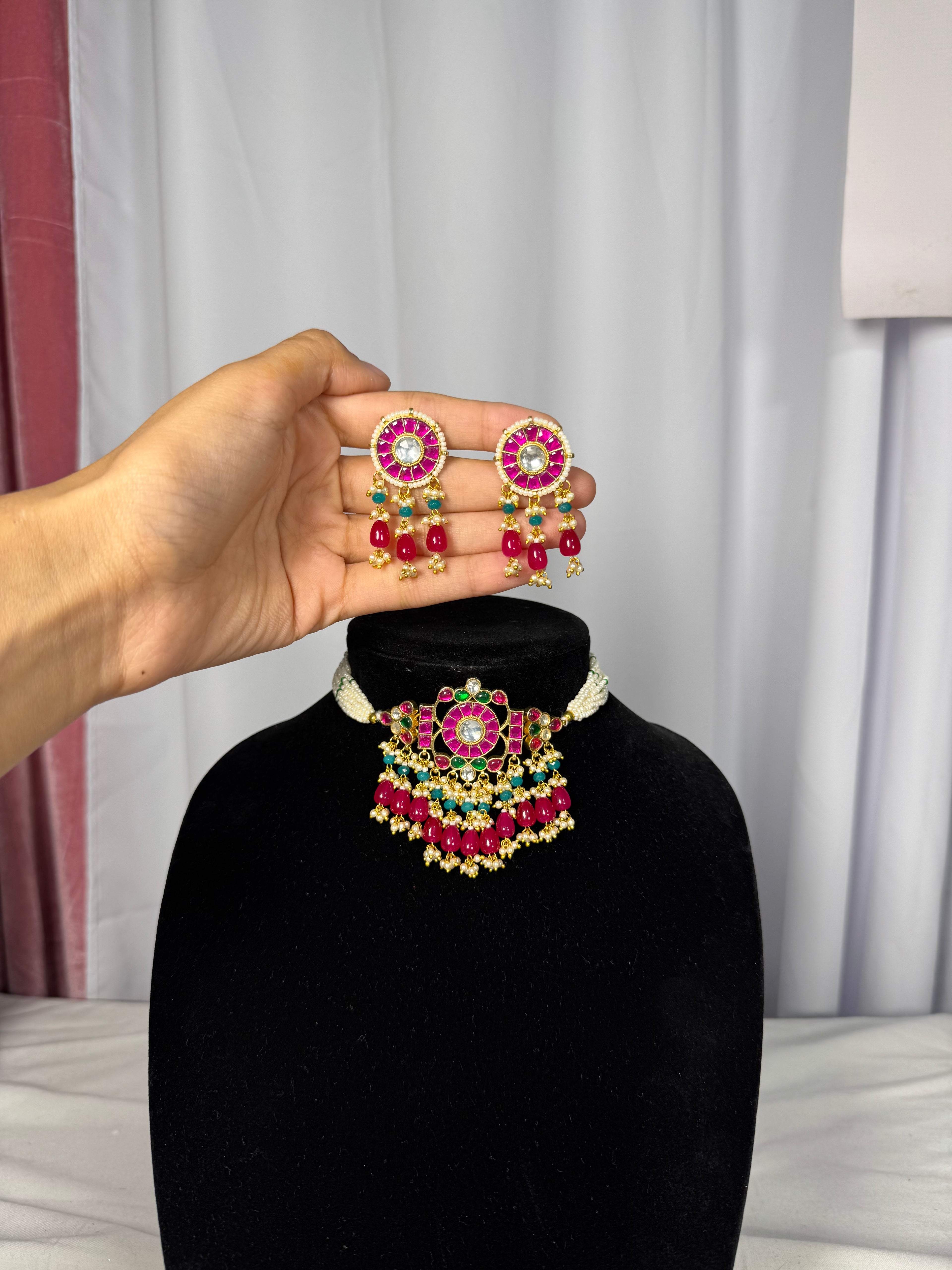 Saba Necklace Set-Gold Plated