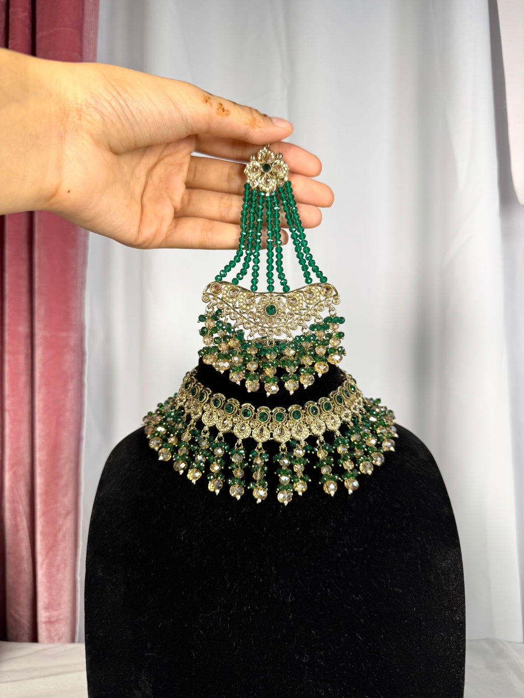 Sitara Necklace Set-Green