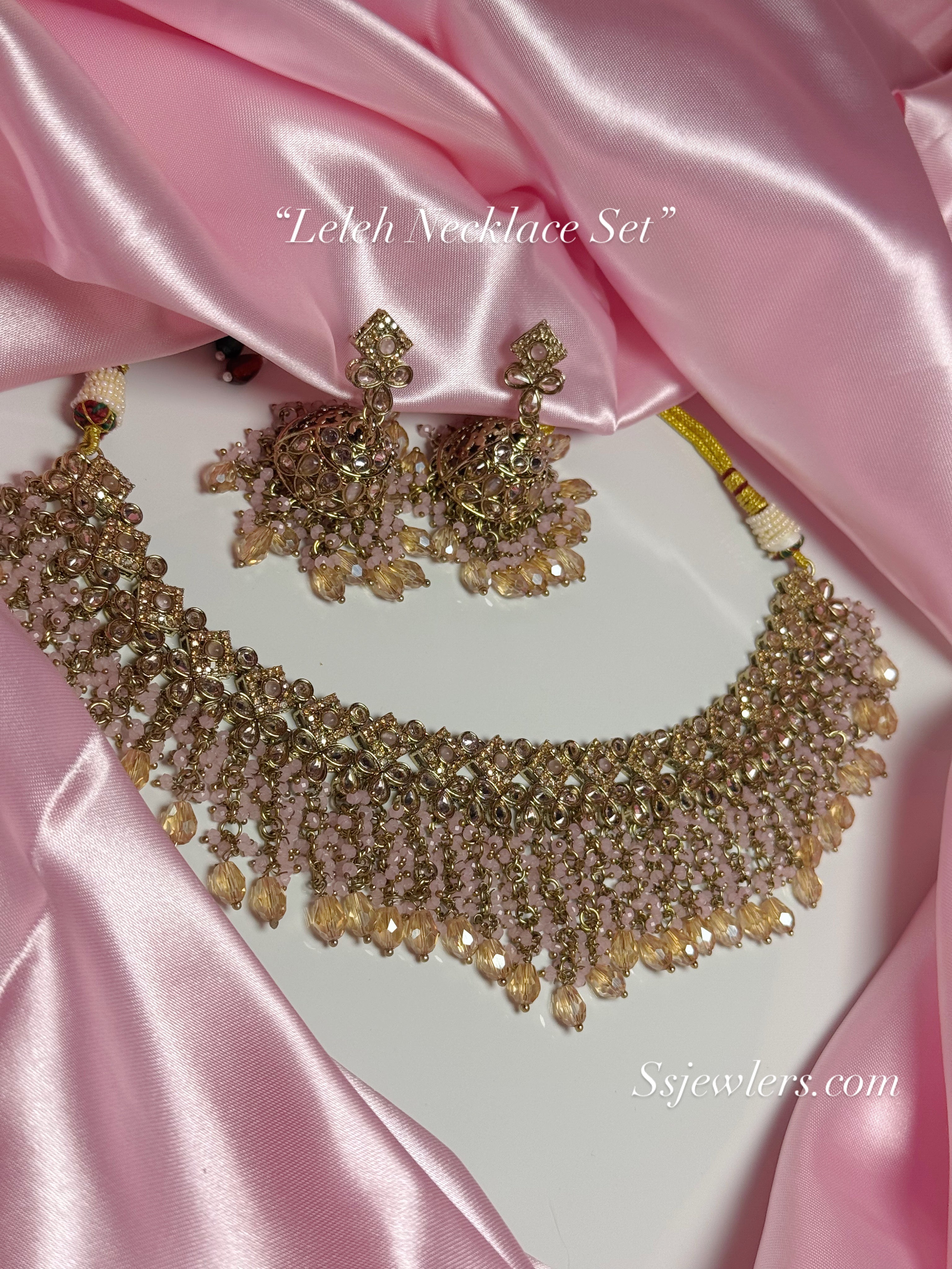 Leleh Necklace Set Pink