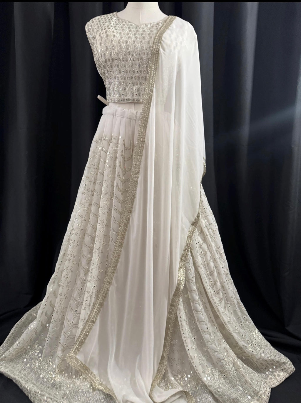 Ivory white Lehengha choli