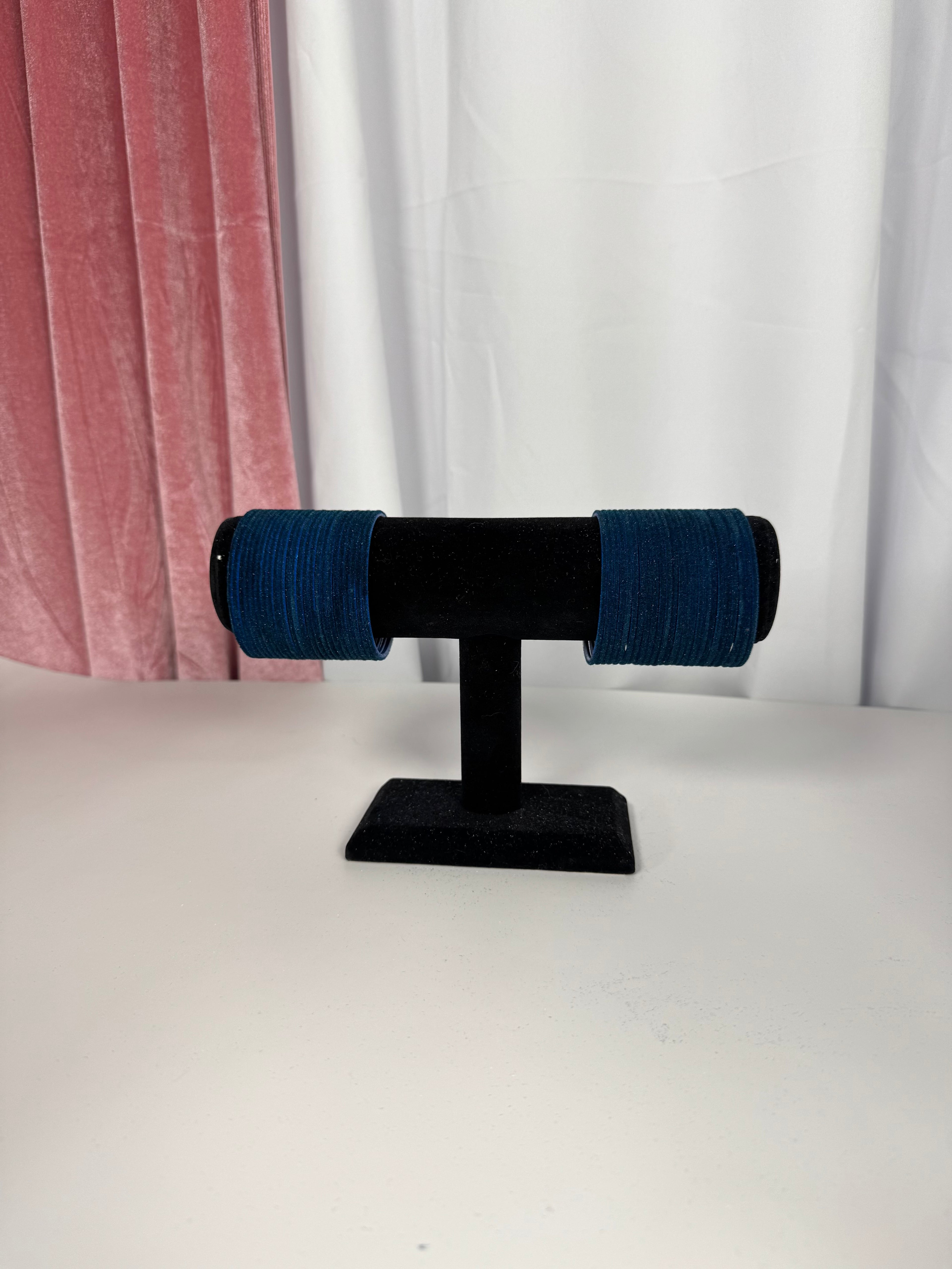 Navy Blue Velvet Bangles
