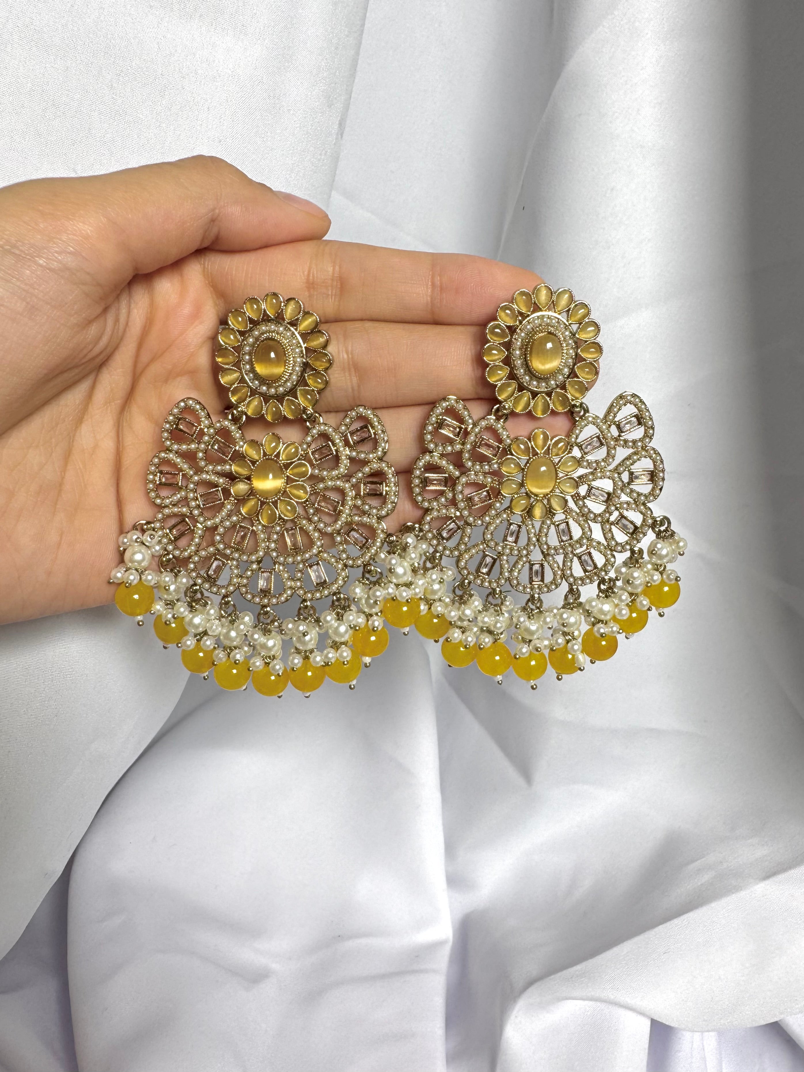 Samaira Earrings-Yellow