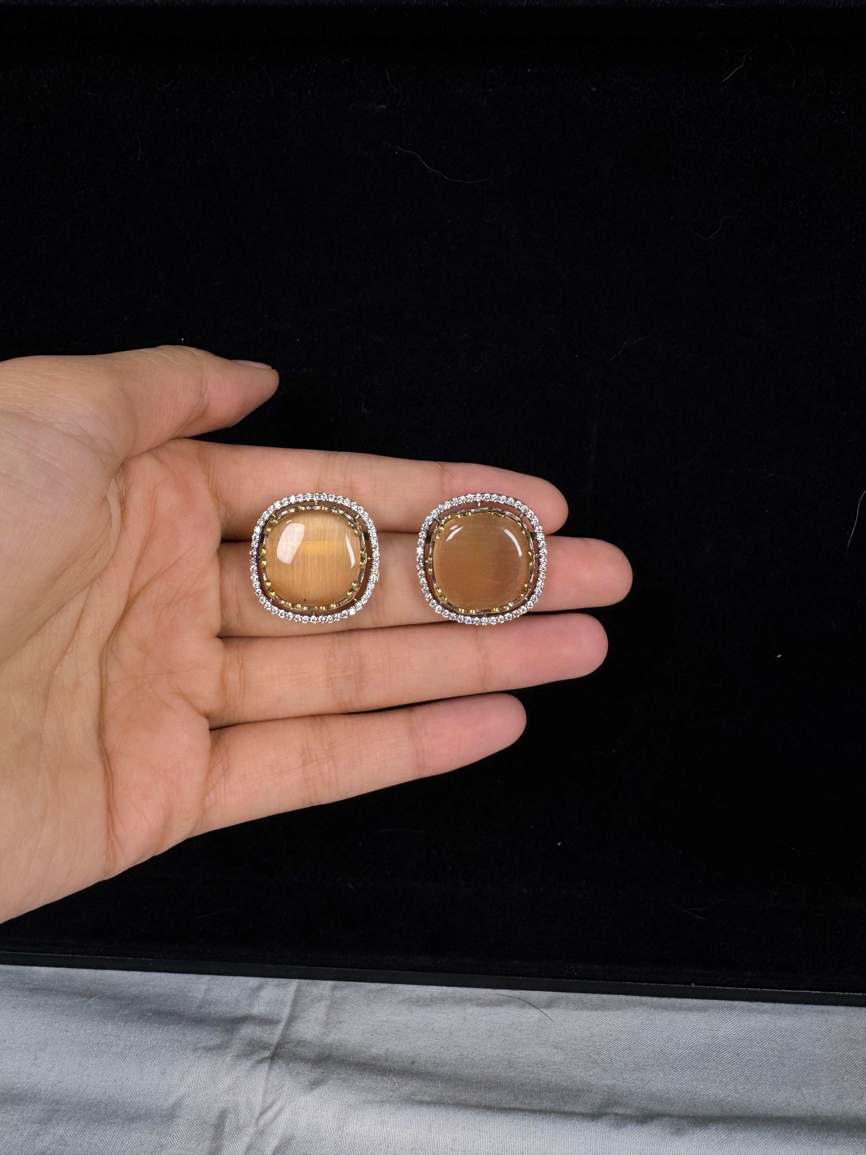 Sia Stud Earrings-Orange