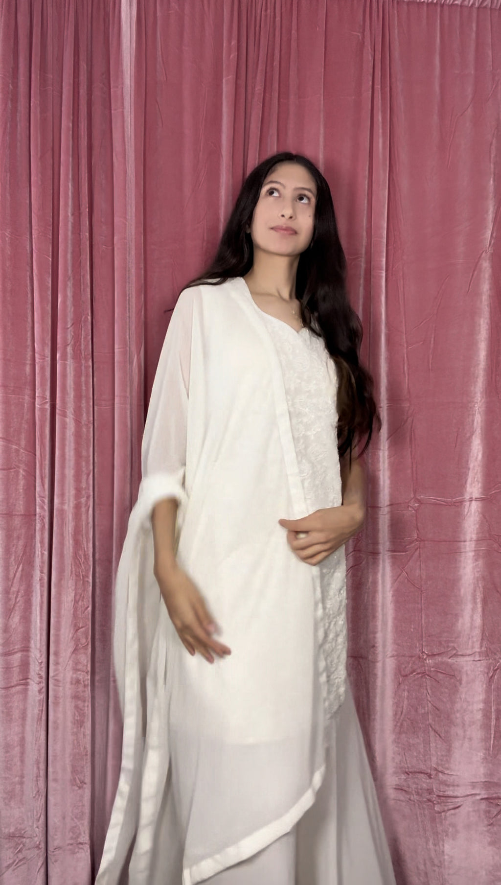 Ivory white palazzo suit