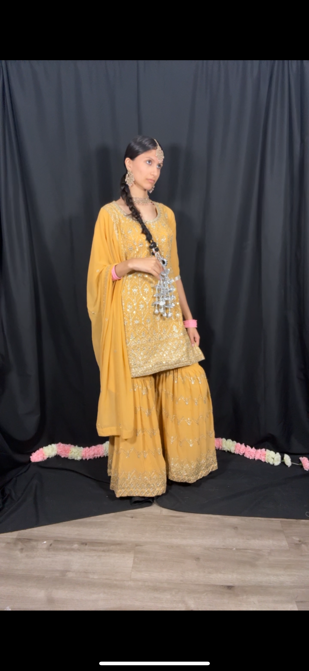 Mustard yellow Sharara Suit