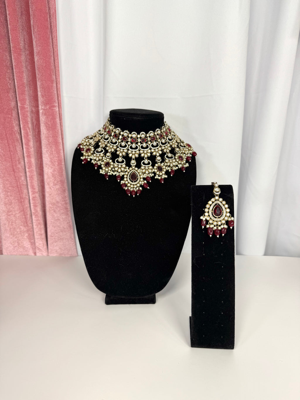 Nimi Necklace Set- Maroon