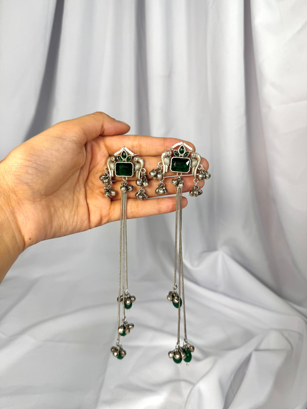 Marish Kashmiri Earrings-Green