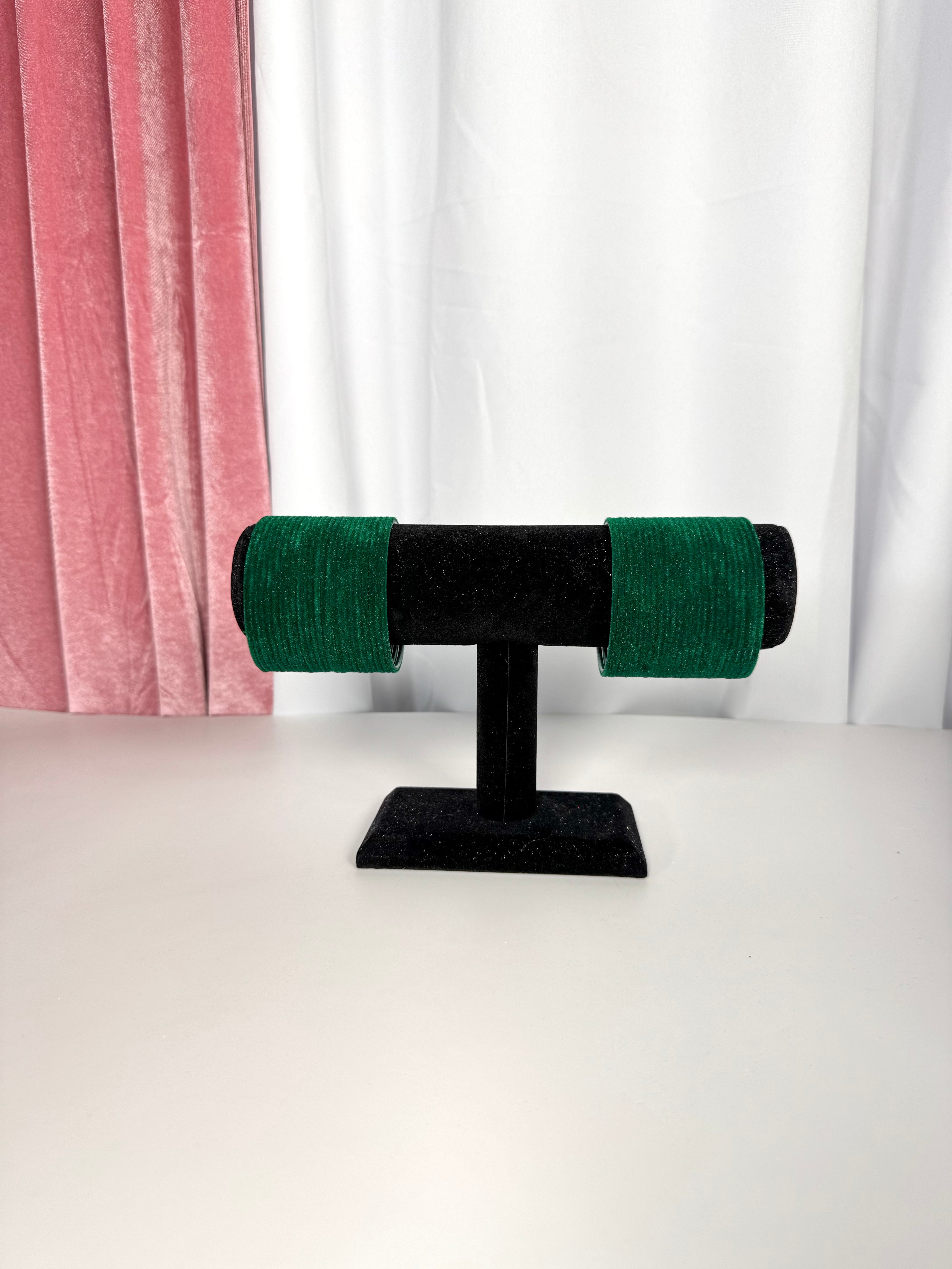 Emerald Green Velvet Bangles