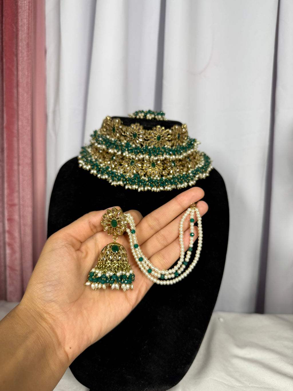Green bridal set