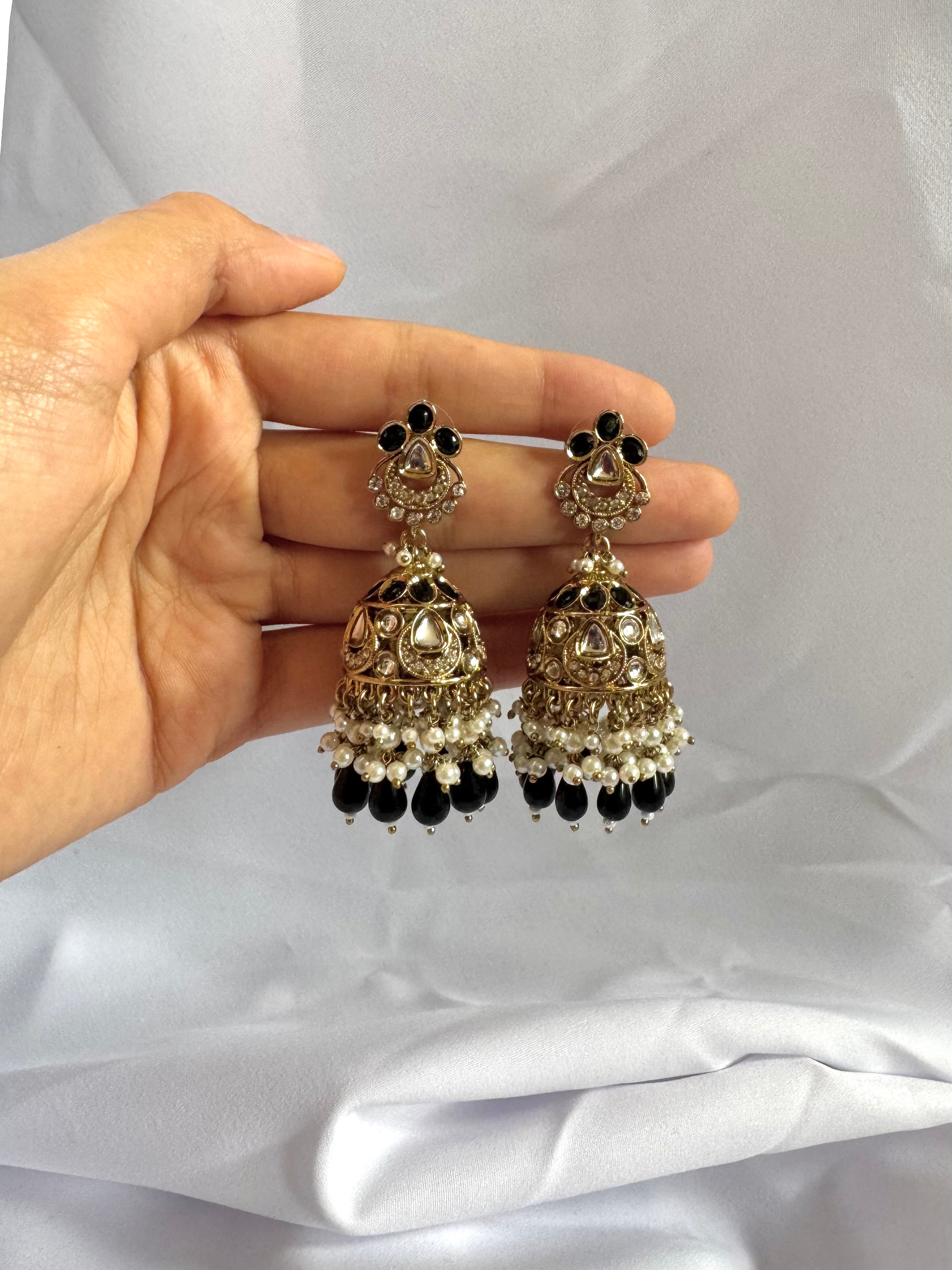 Anaya Jhumkas-Black