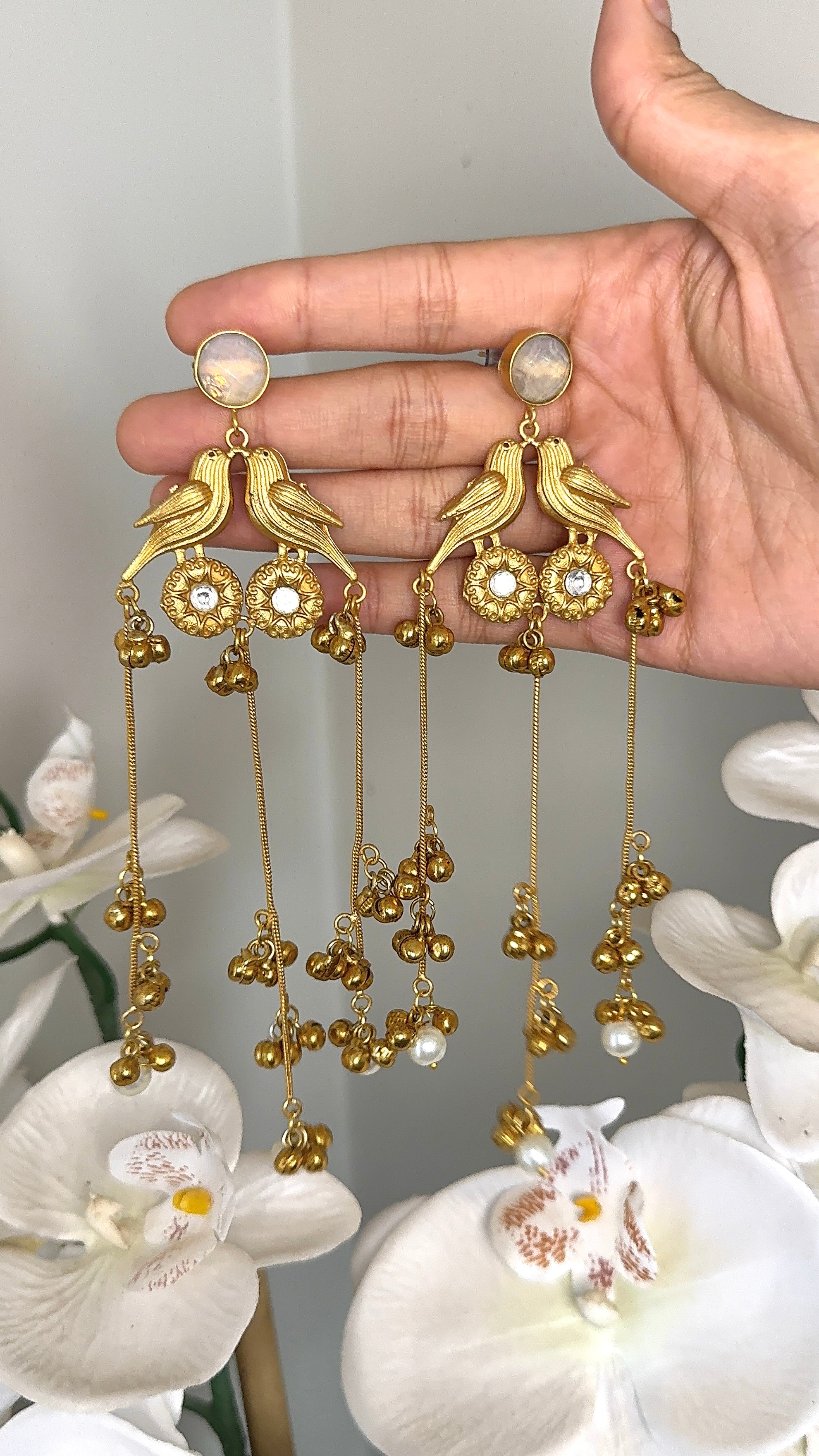 Abeer Kashmiri Earrings-Grey