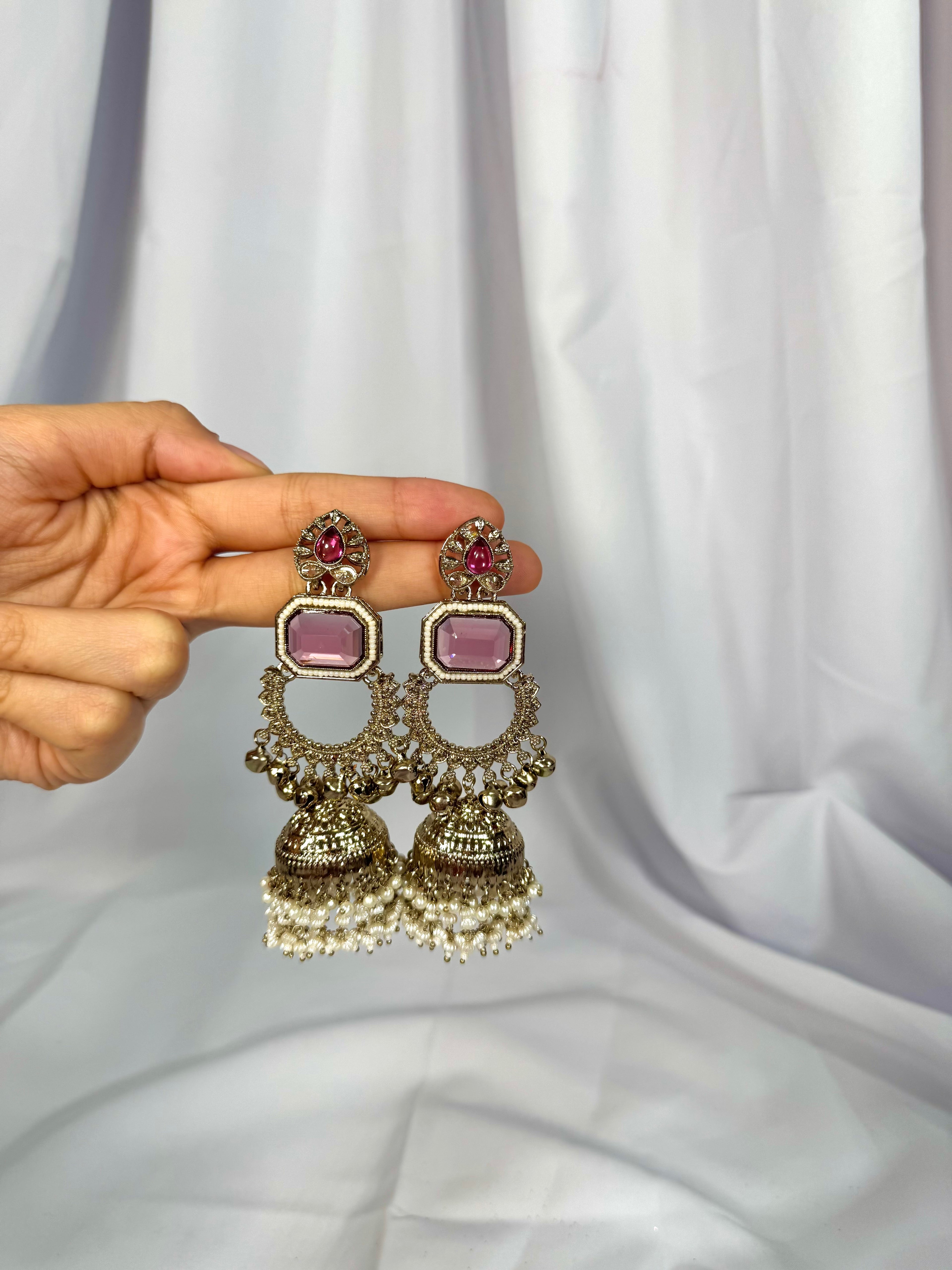 Sana earrings-Pink