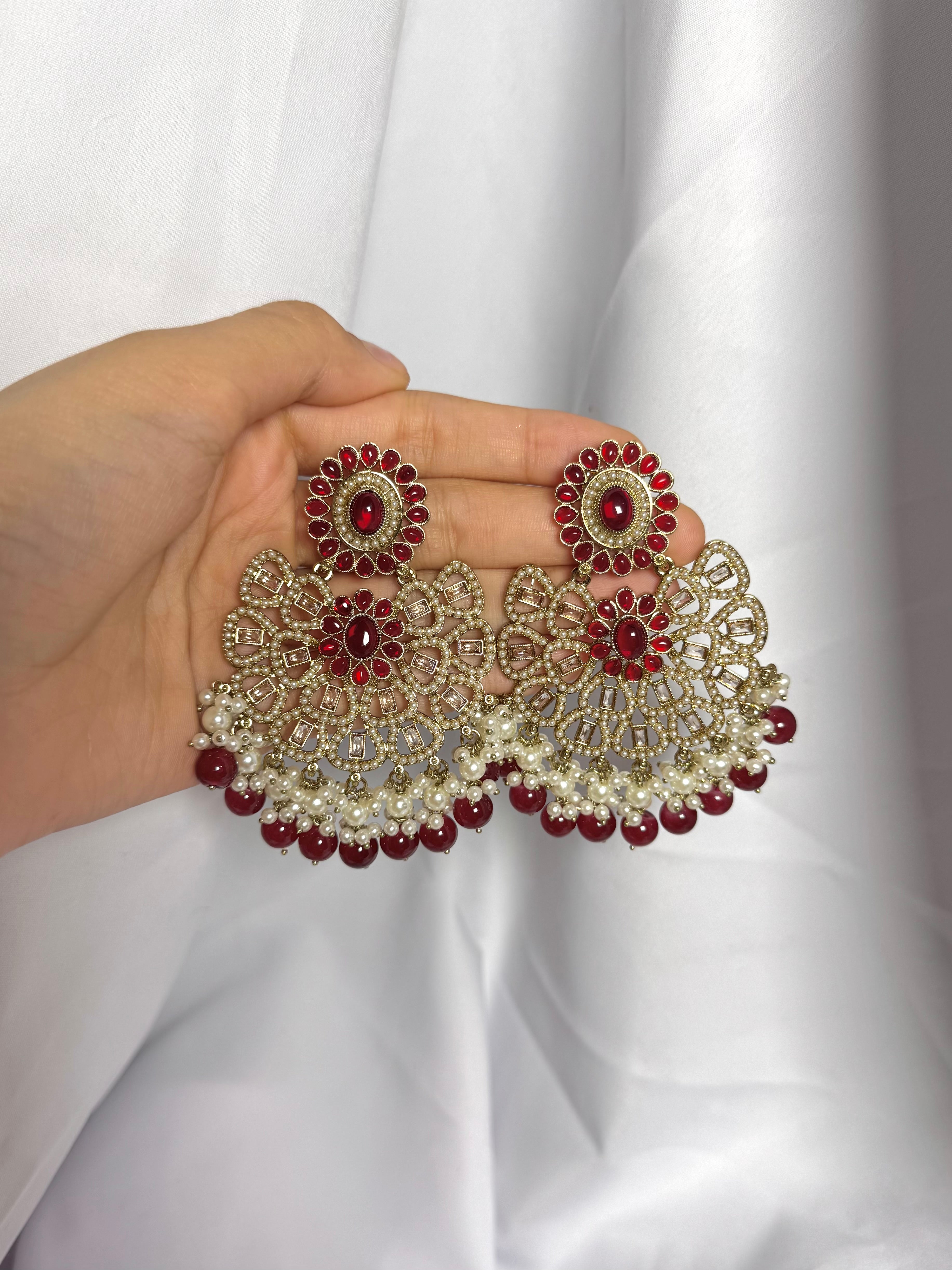 Samaira Earrings-Red