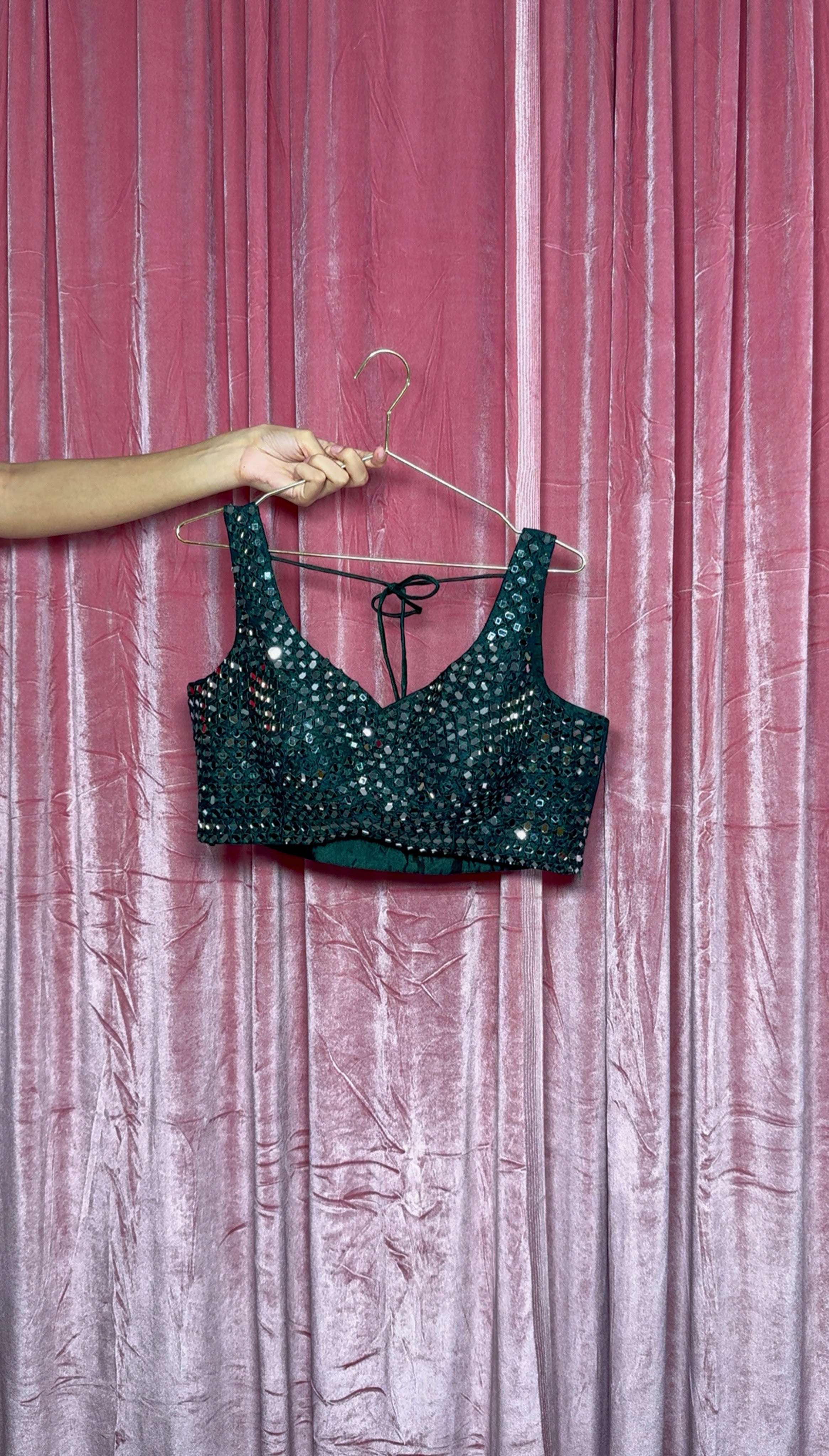 Pre-plated Emerald Saree