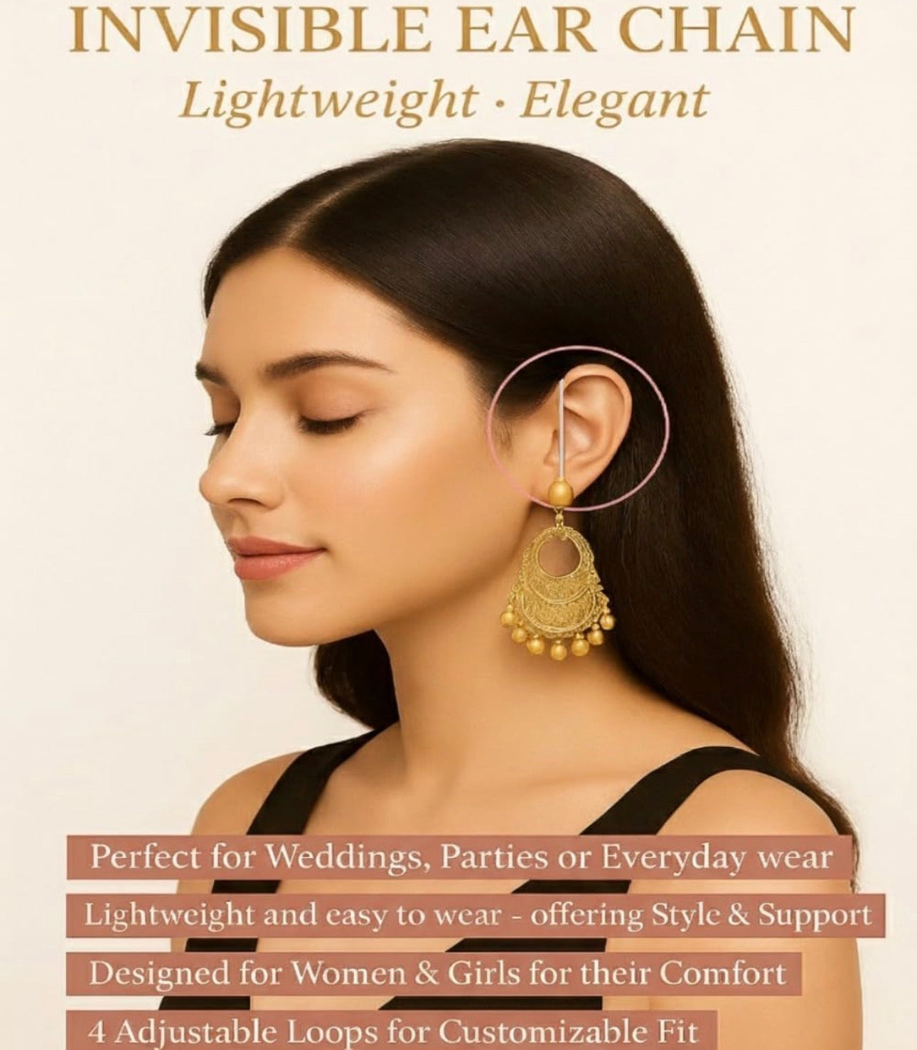 Maya ear chains (earring support) ￼