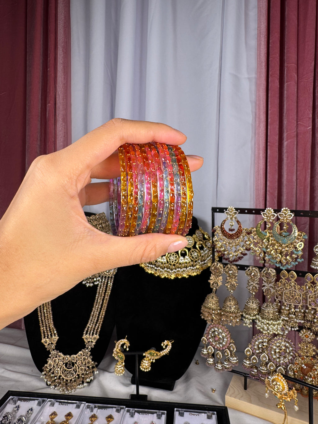 Dark multi bangles