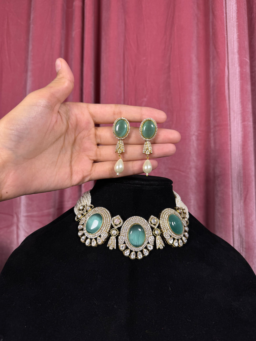 Aliya Necklace Set Blue