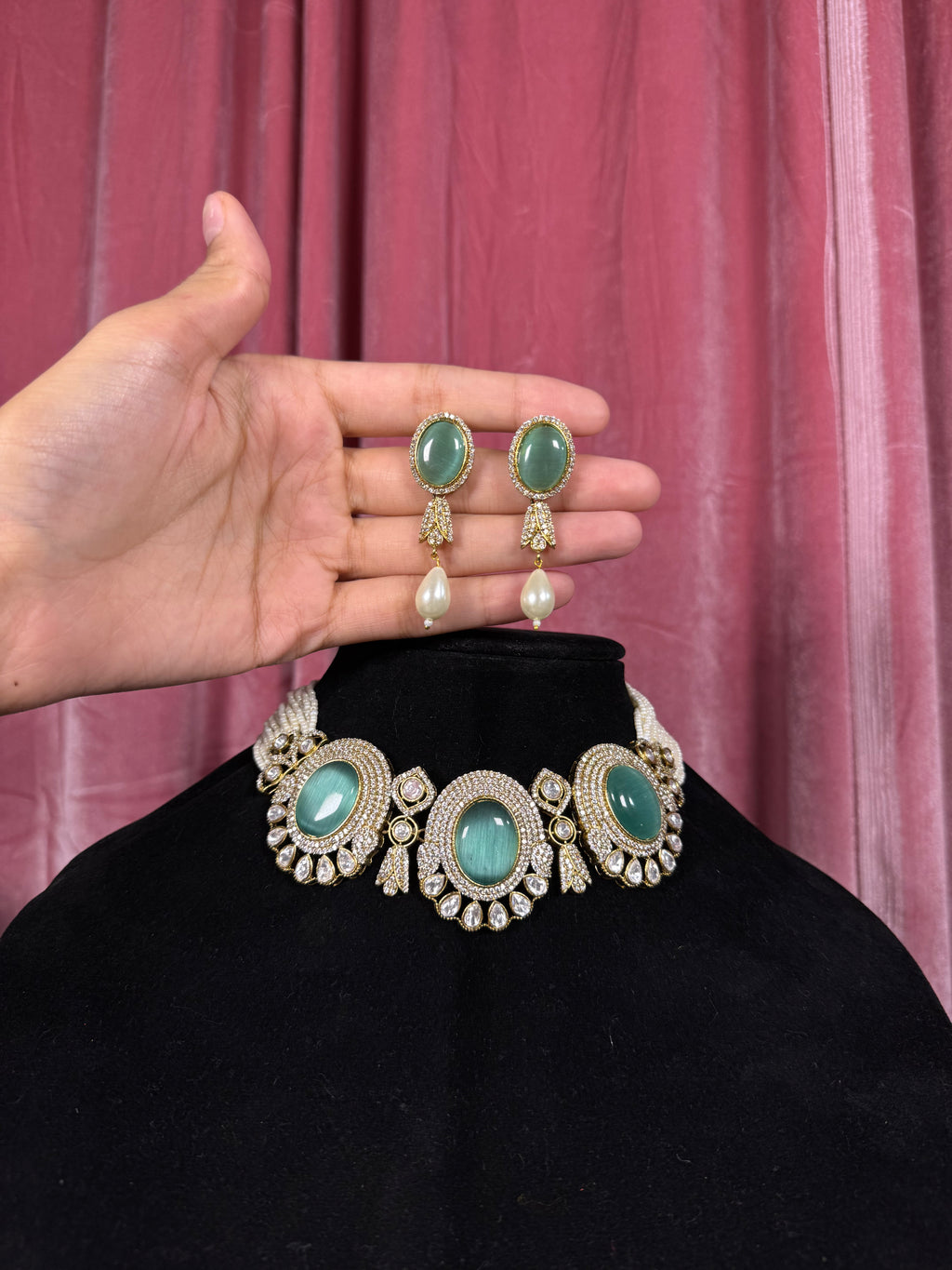 Aliya Necklace Set Blue