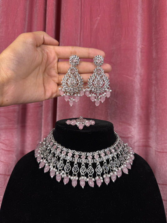 Indu Necklace Set Pink