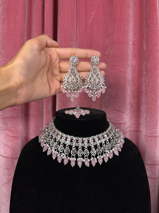 Indu Necklace Set Pink