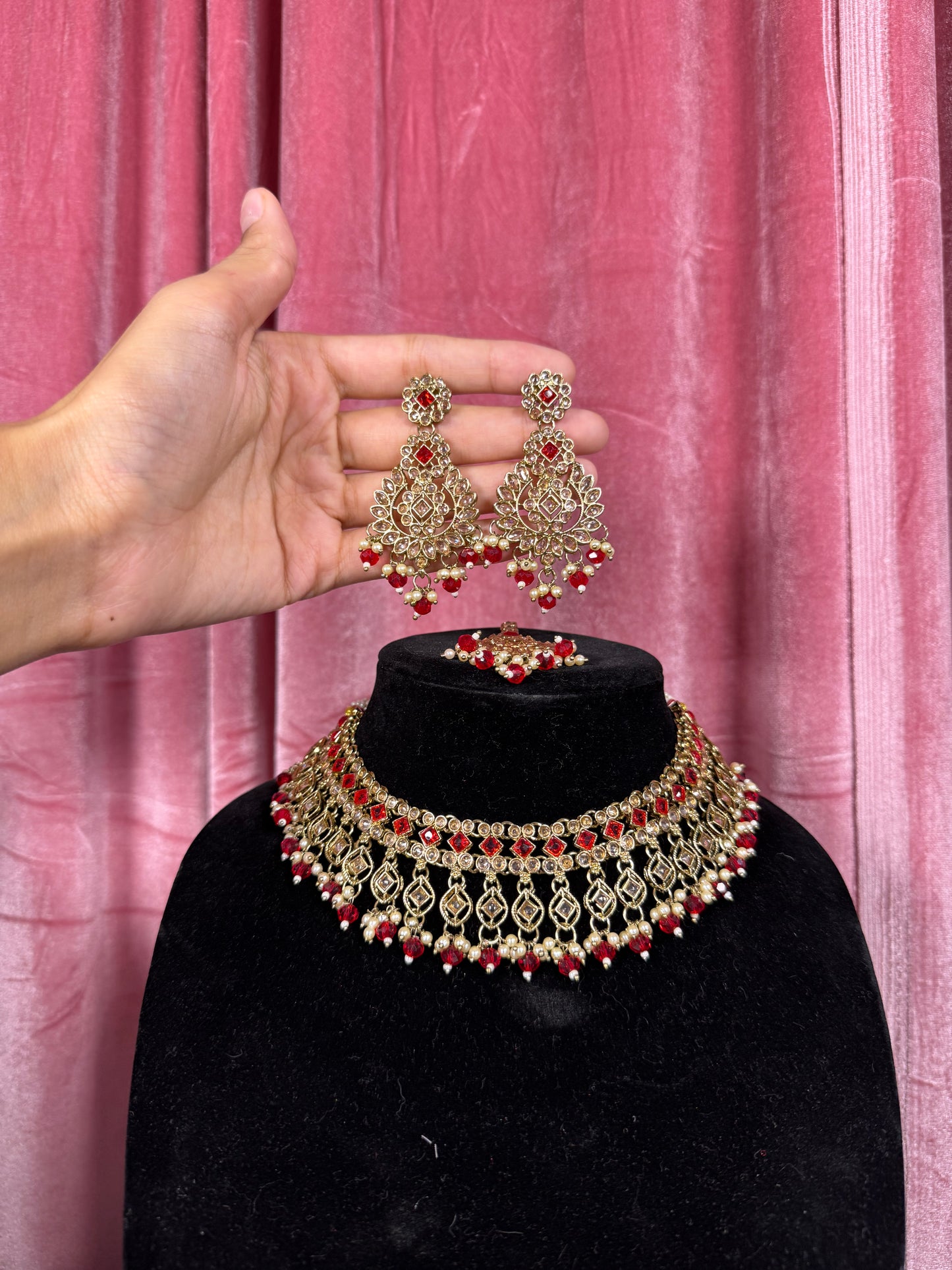 Indu Necklace Set Red