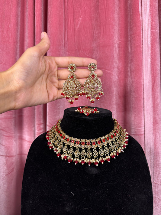 Indu Necklace Set Red