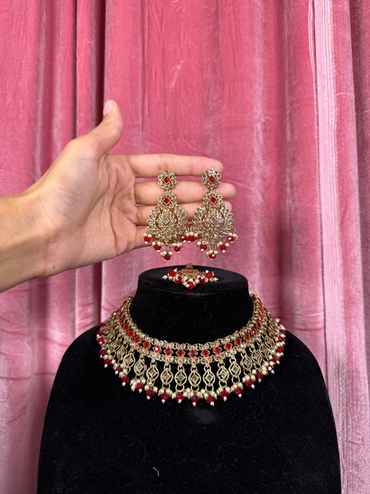 Indu Necklace Set Red