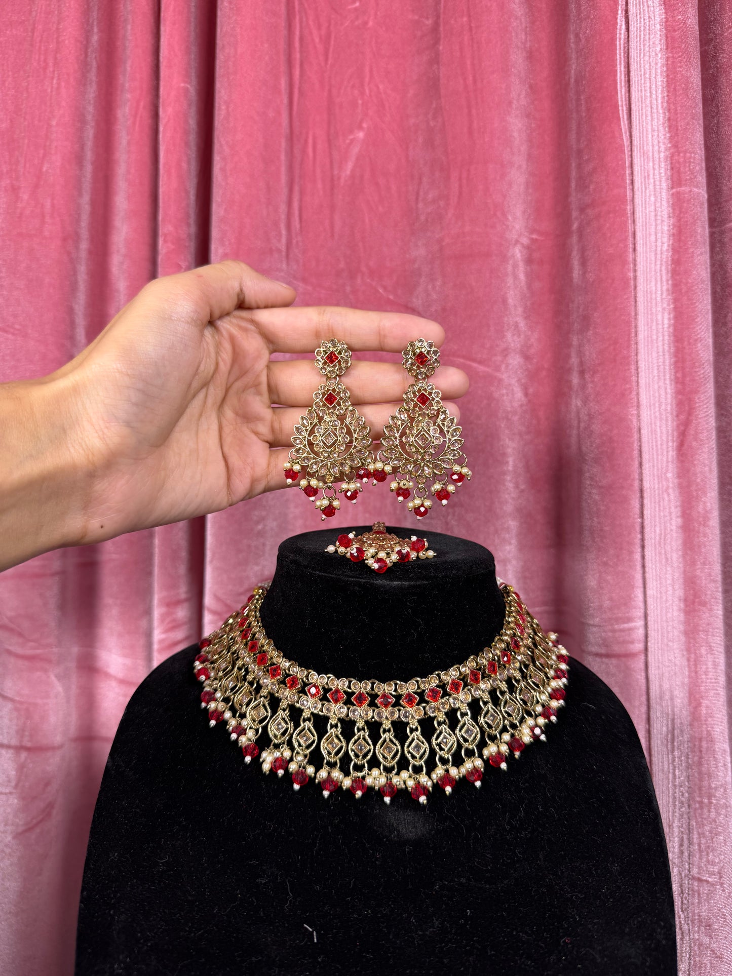 Indu Necklace Set Red