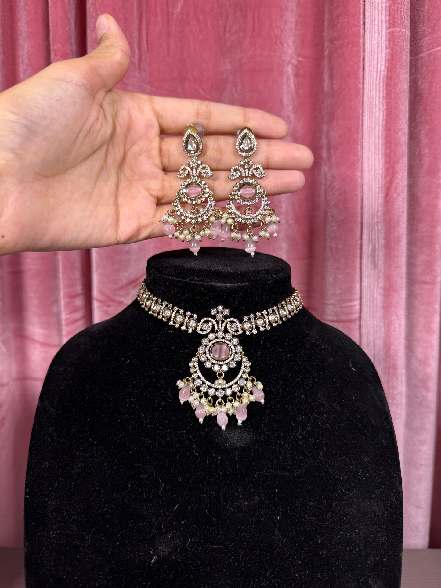 Shanlini Necklace Set Pink